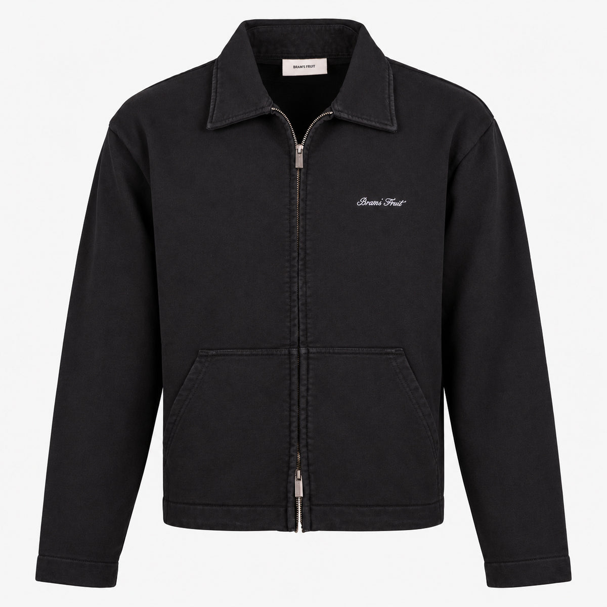 Bram's Fruit Sweatvest met Rits Zwart | Script Logo Full Zip