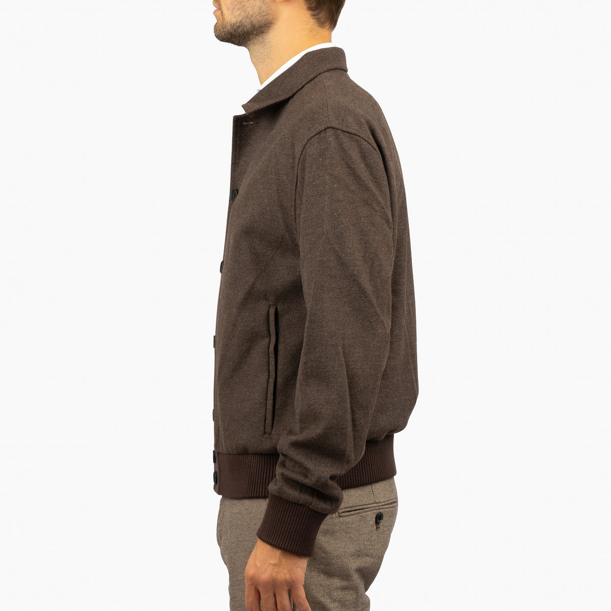 Genti Bomberjack Bruin | Wool Blend