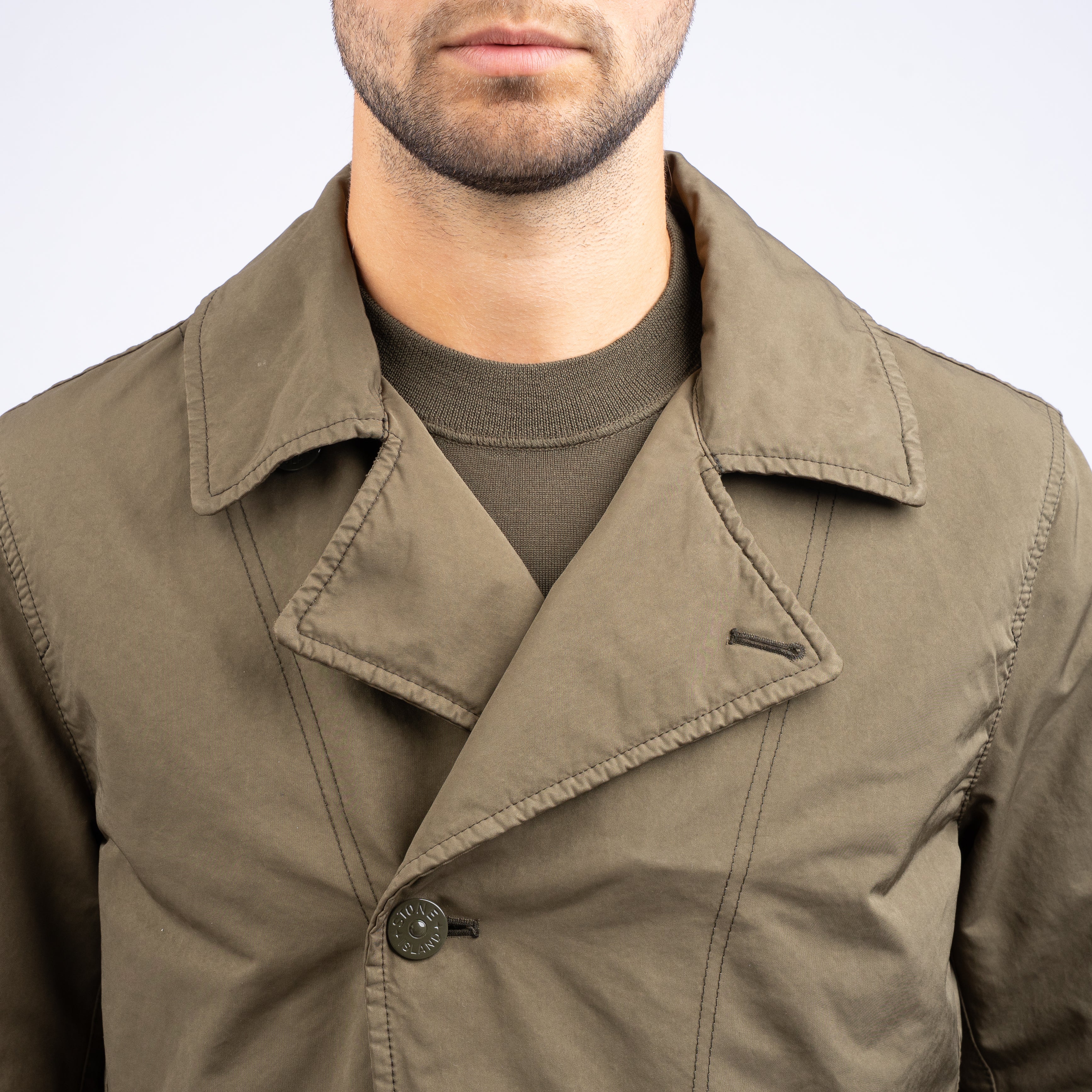 Stone Island Trench Coat Groen | Ghost