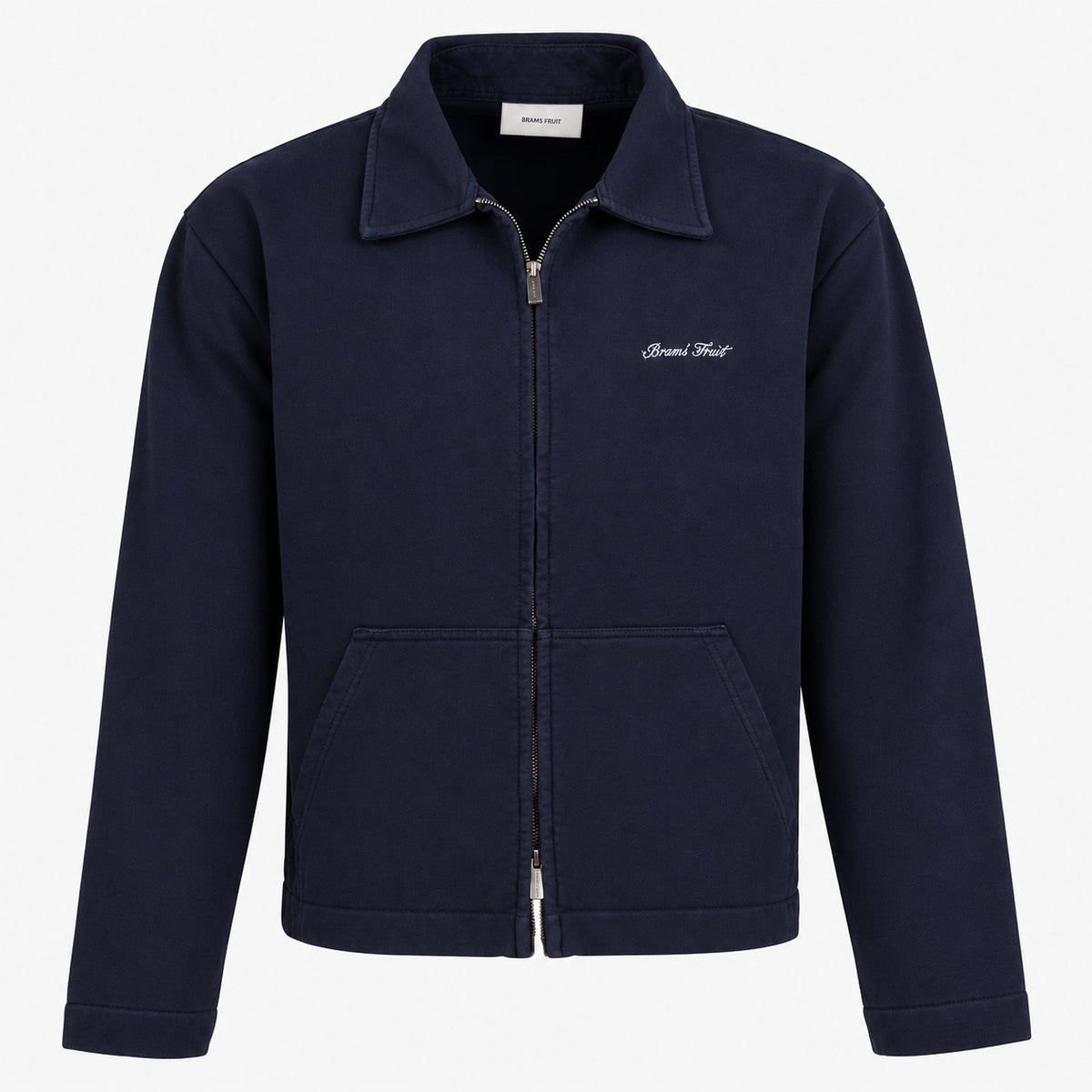 Bram's Fruit Sweatvest met Rits Blauw | Script Logo Full Zip