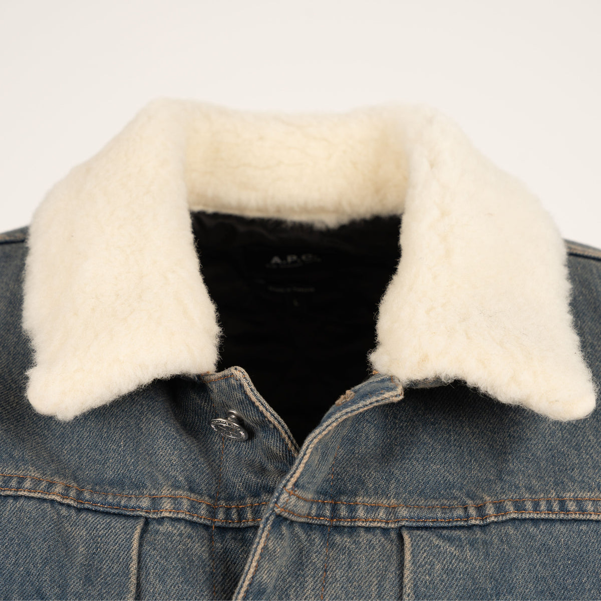 A.P.C. Jeans Jack Blauw met Teddy-Kraag | Justin