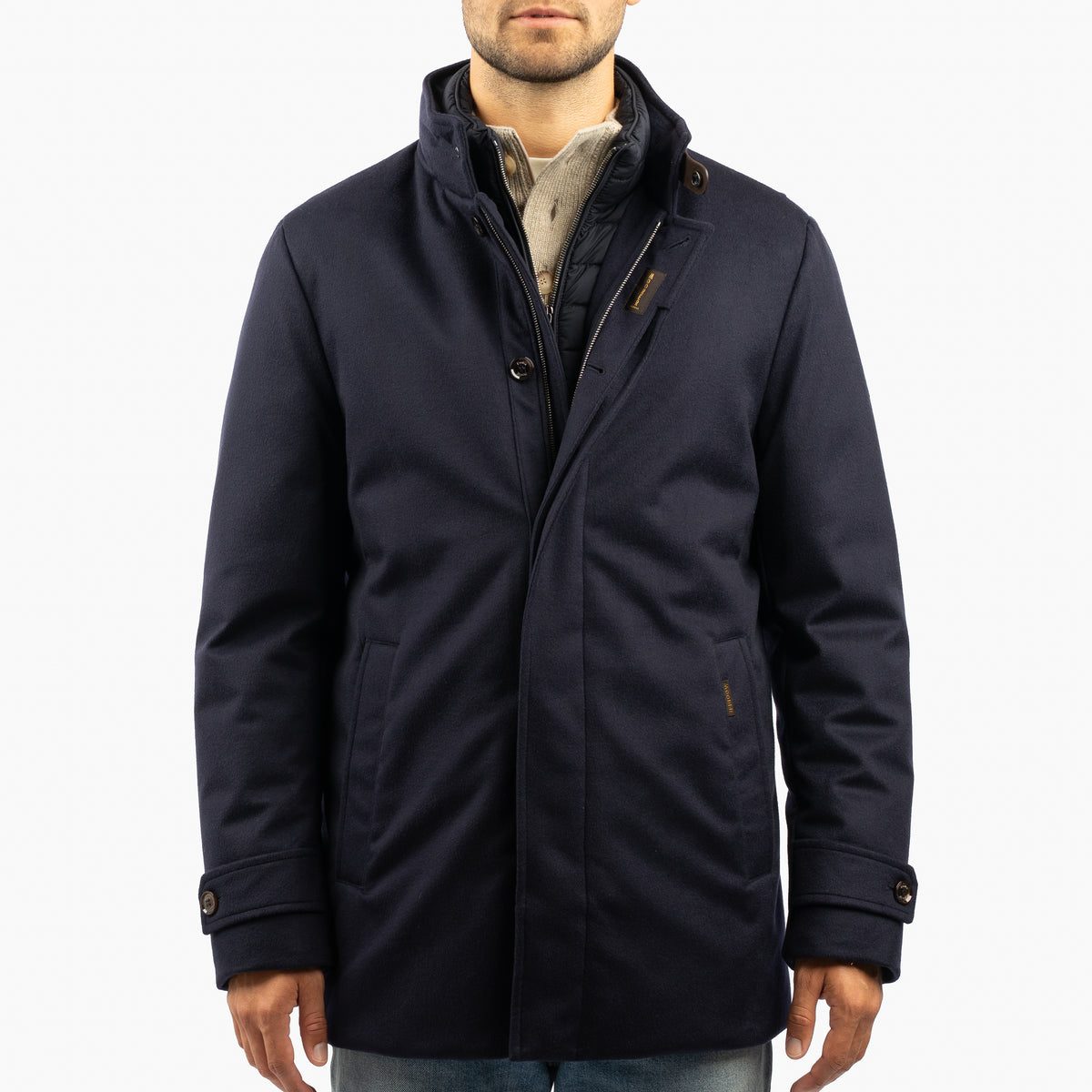 Moorer Baby-Cashmere Mantel Blauw | REIS-B5L