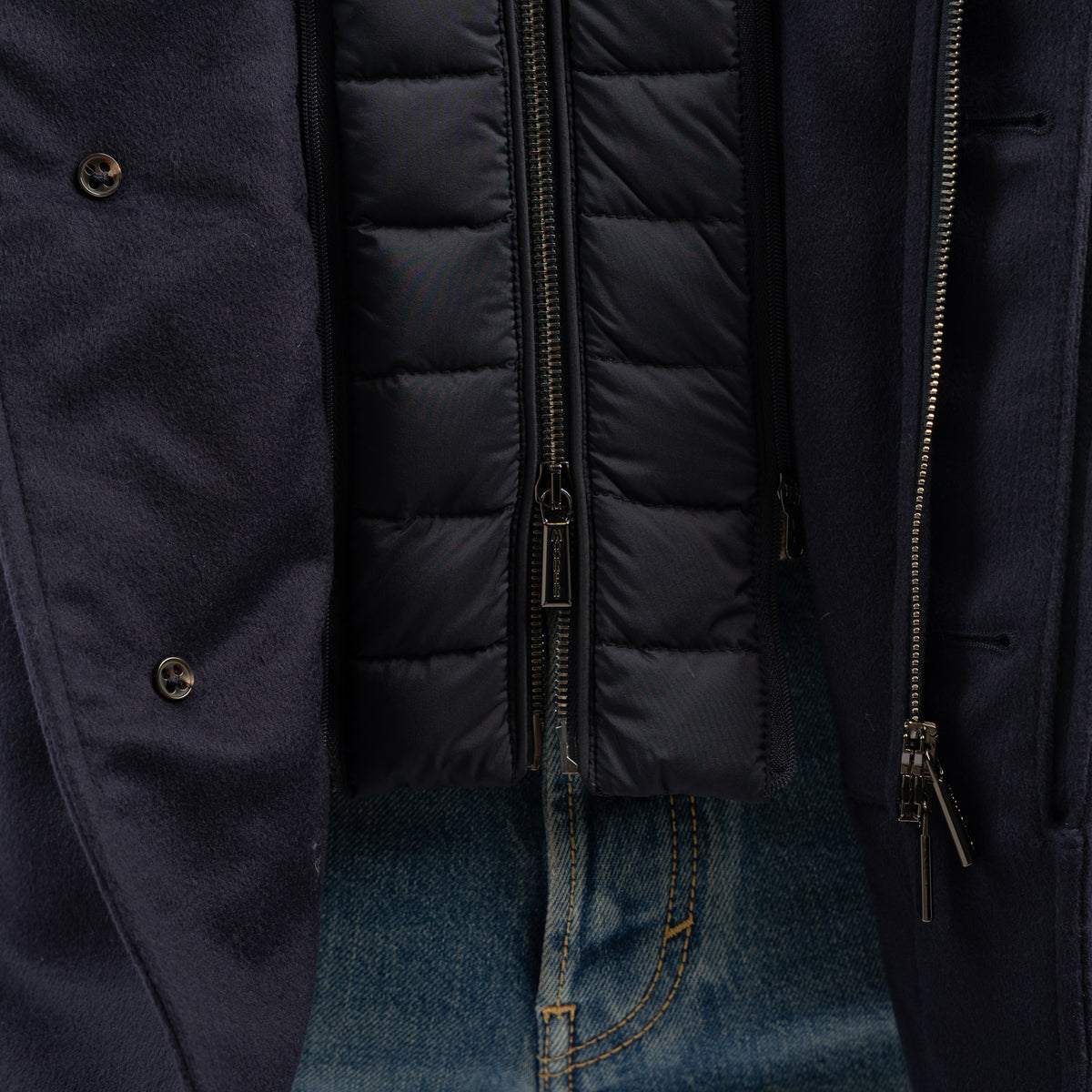 Moorer Baby-Cashmere Mantel Blauw | REIS-B5L