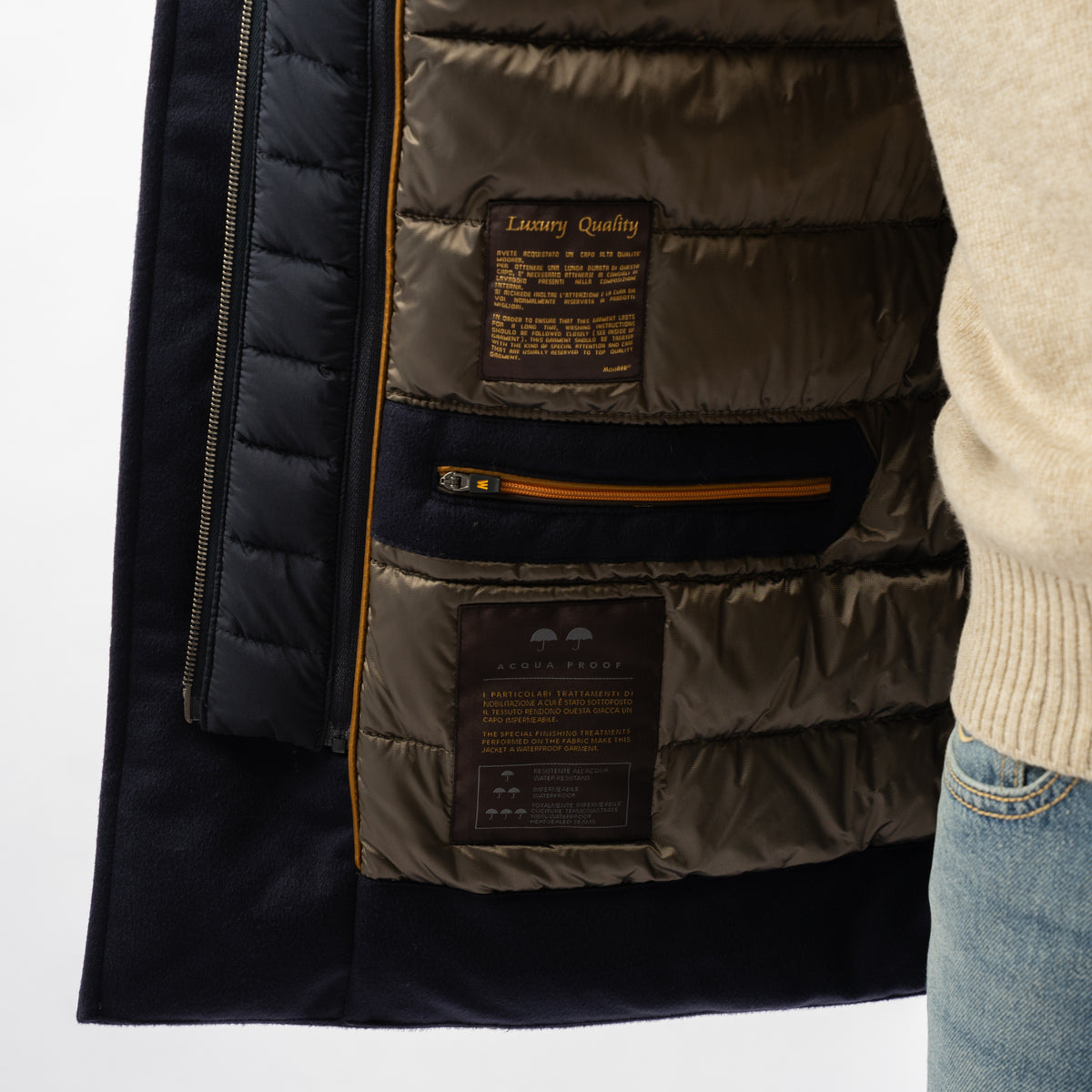 Moorer Baby-Cashmere Mantel Blauw | REIS-B5L