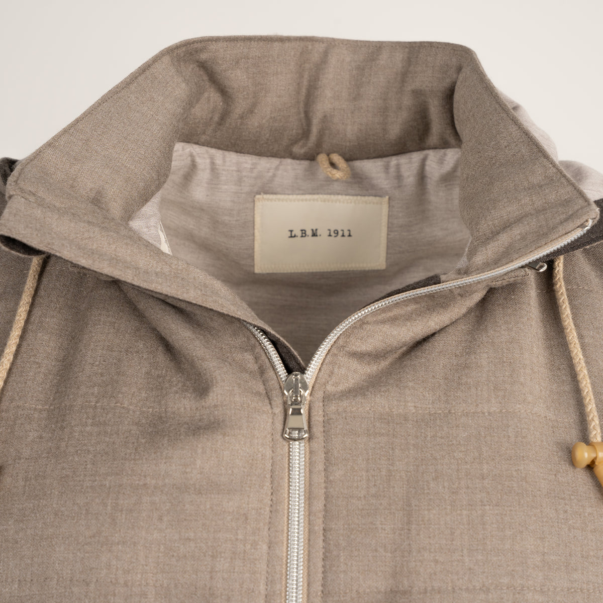 L.B.M. 1911 Bodywarmer Beige | Hooded Gilet