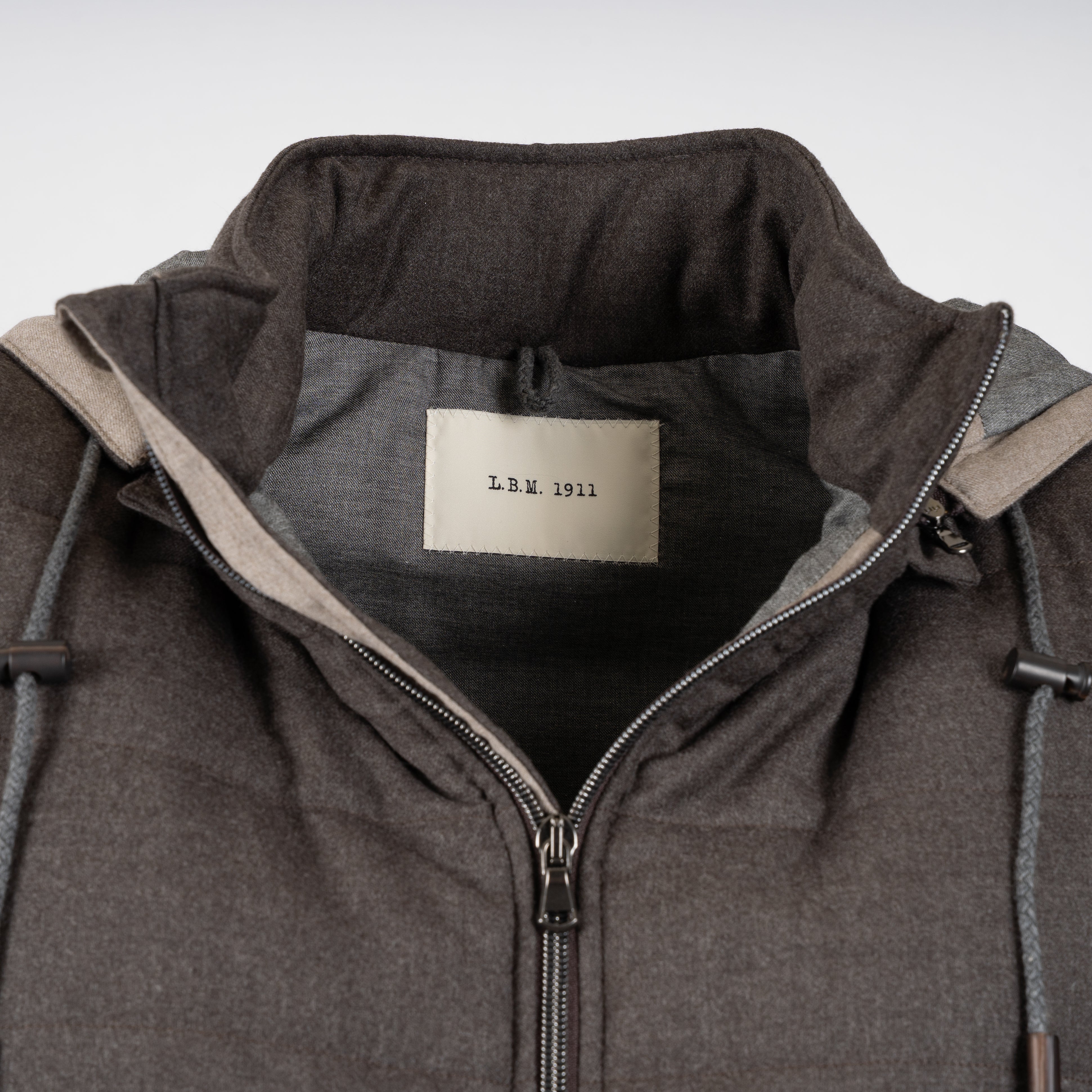 L.B.M. 1911 Bodywarmer Bruin | Padded Hooded Gillet