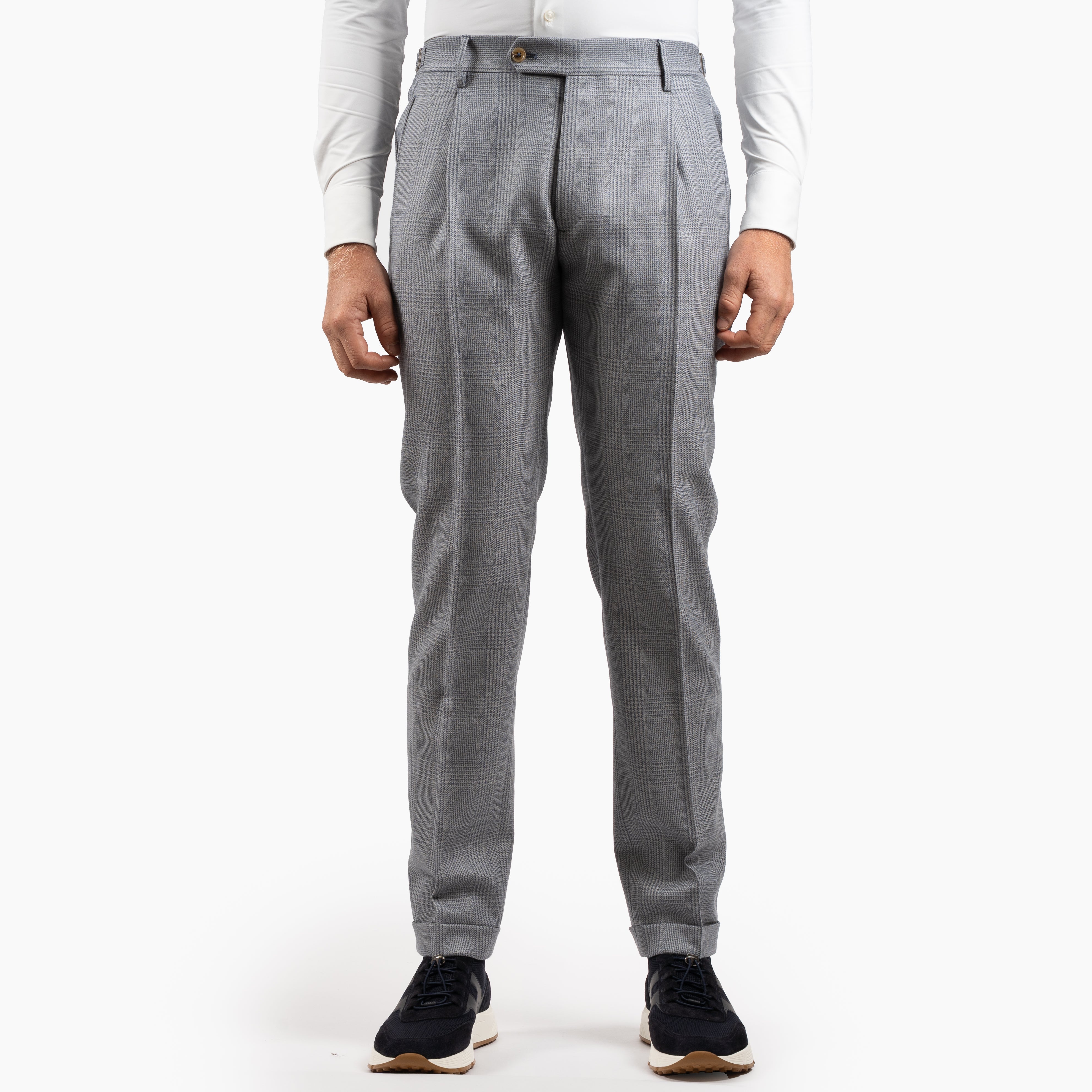 Berwich Pantalon Blauw/Grijs Geruit | Retrolong