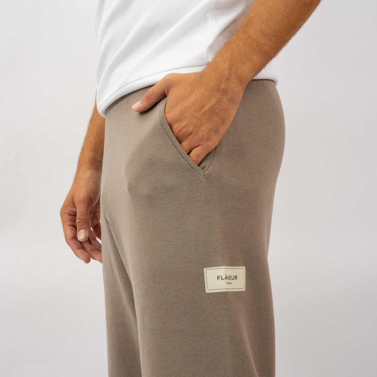 Flaneur Knitted Pantalon Taupe | Atelier Knit Pants