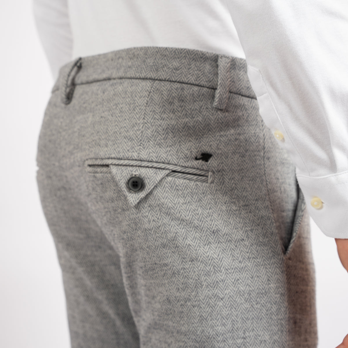 Mason's Chino Lichtgrijs Visgraat | Torino Jog
