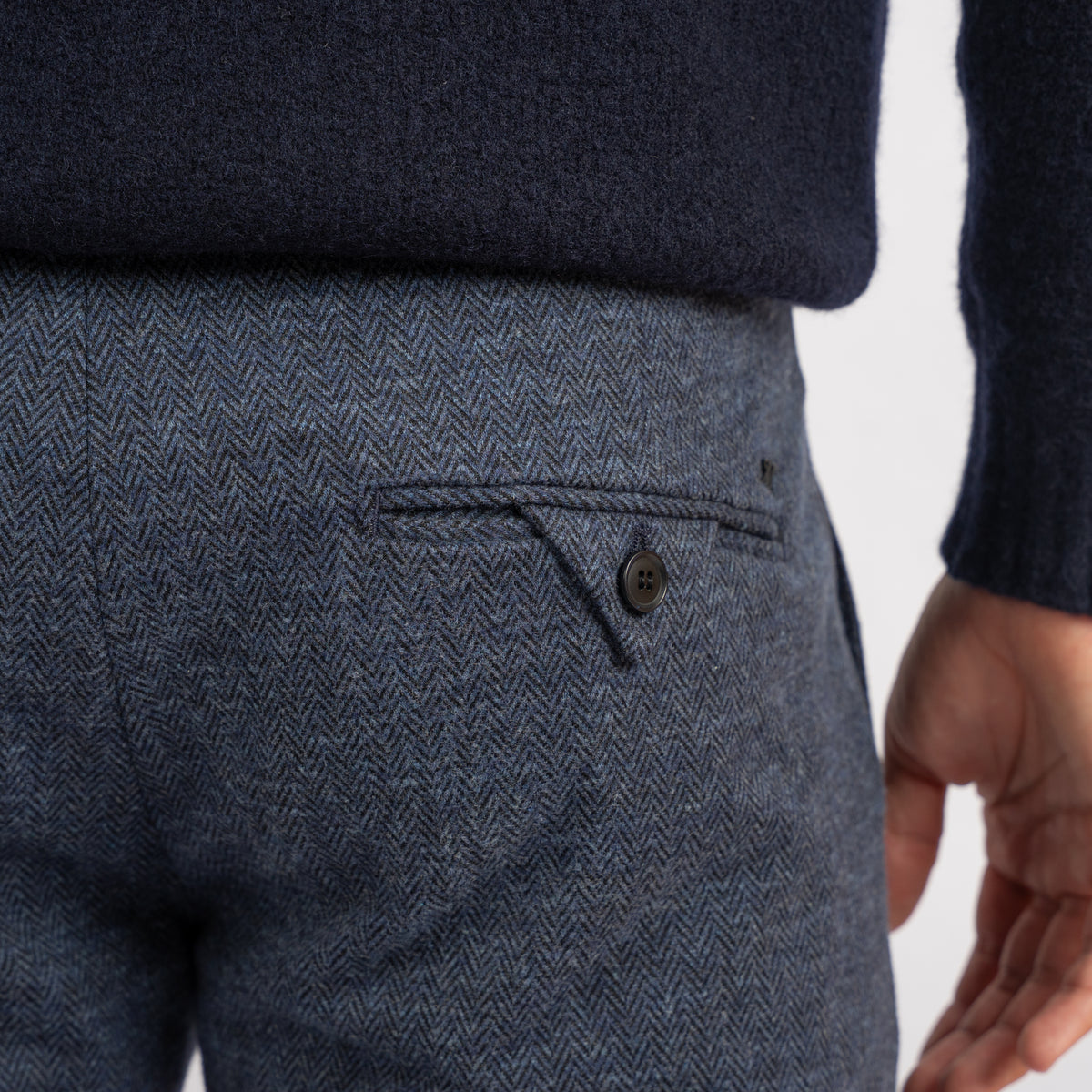 Mason's Chino Blauw Visgraat | Torino Jog