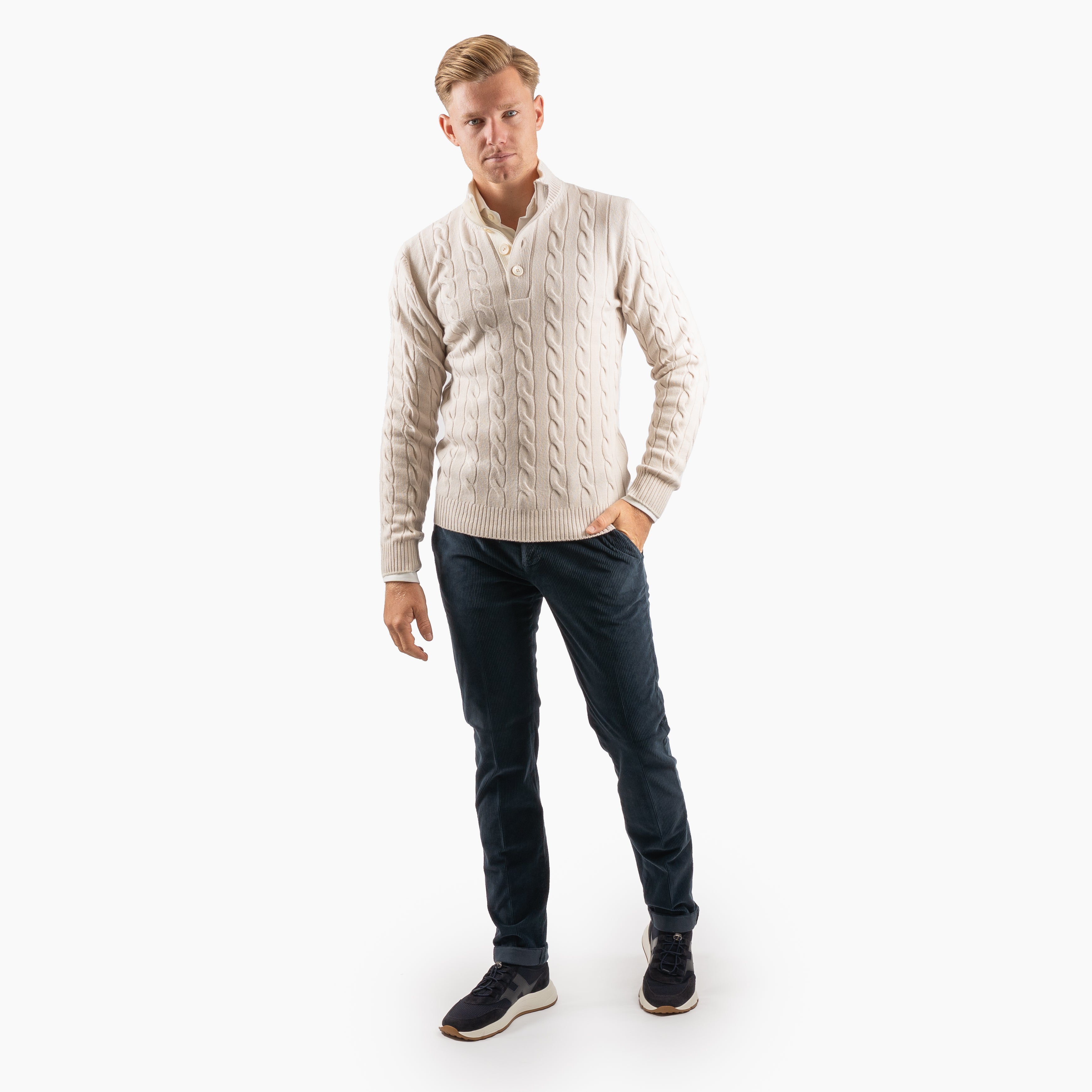 Mason's Chino Corduroy Blauw | Torino