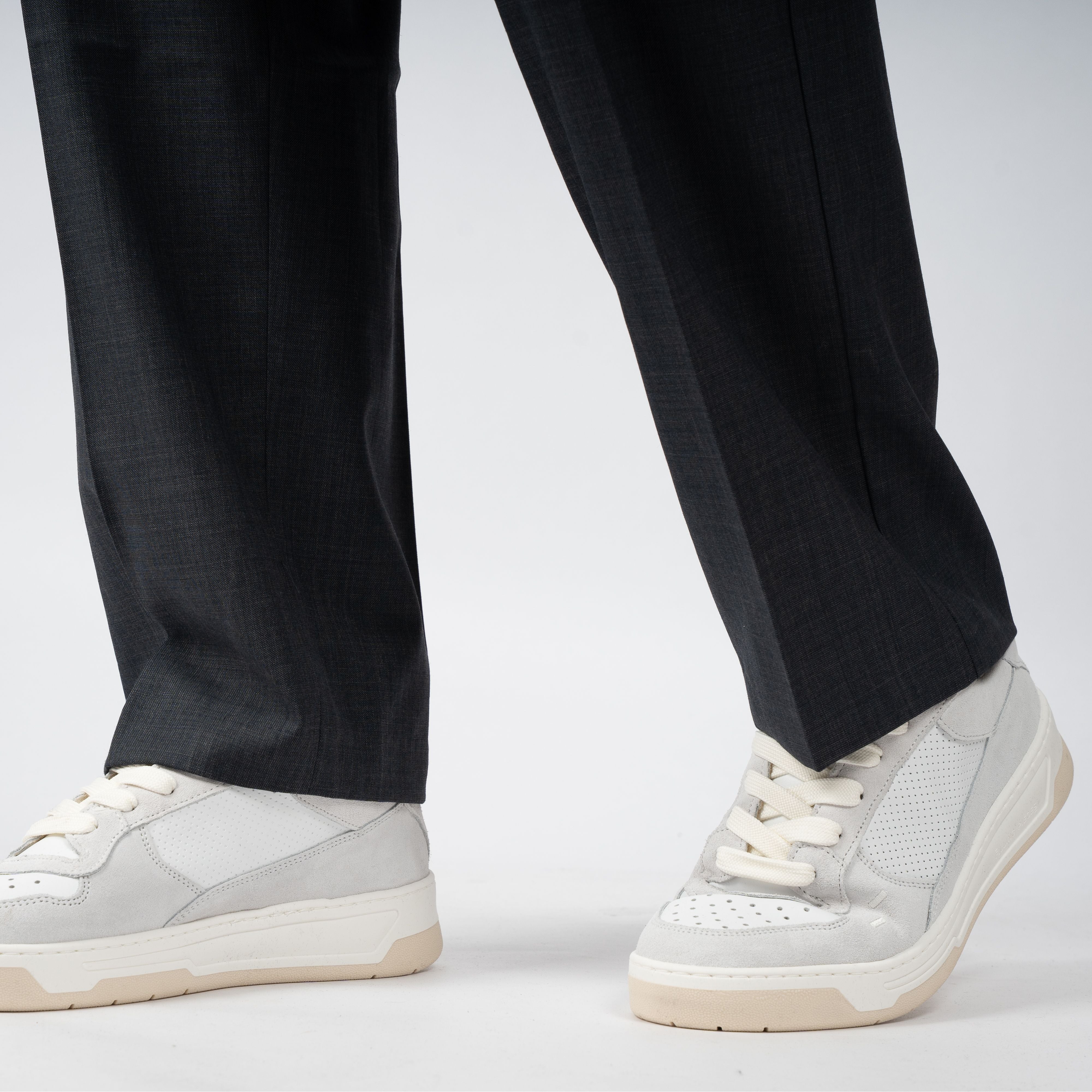Olaf Pantalon Grijs | Regular Wool Blend Pleated