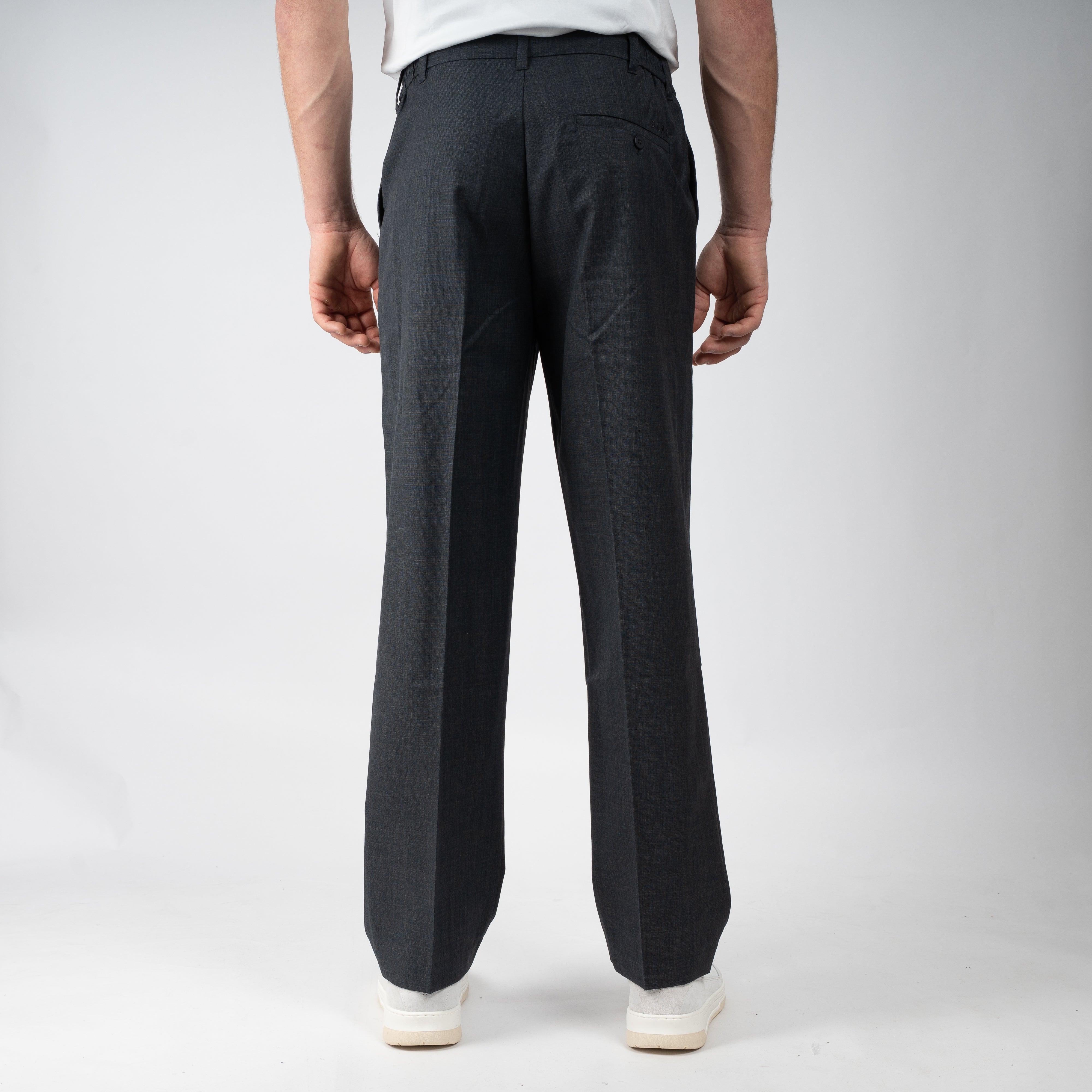 Olaf Pantalon Grijs | Regular Wool Blend Pleated