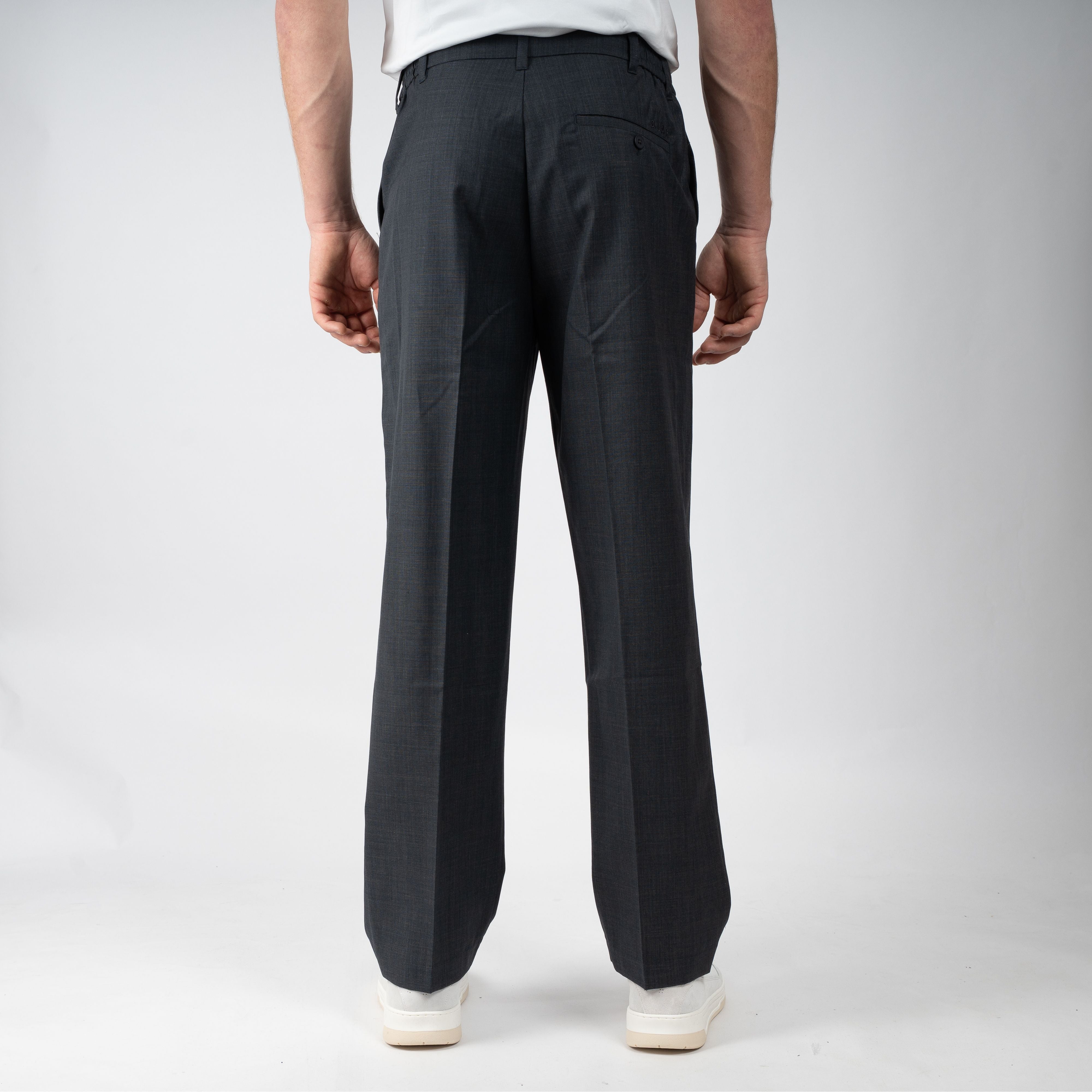 Olaf Pantalon Grijs | Regular Wool Blend Pleated