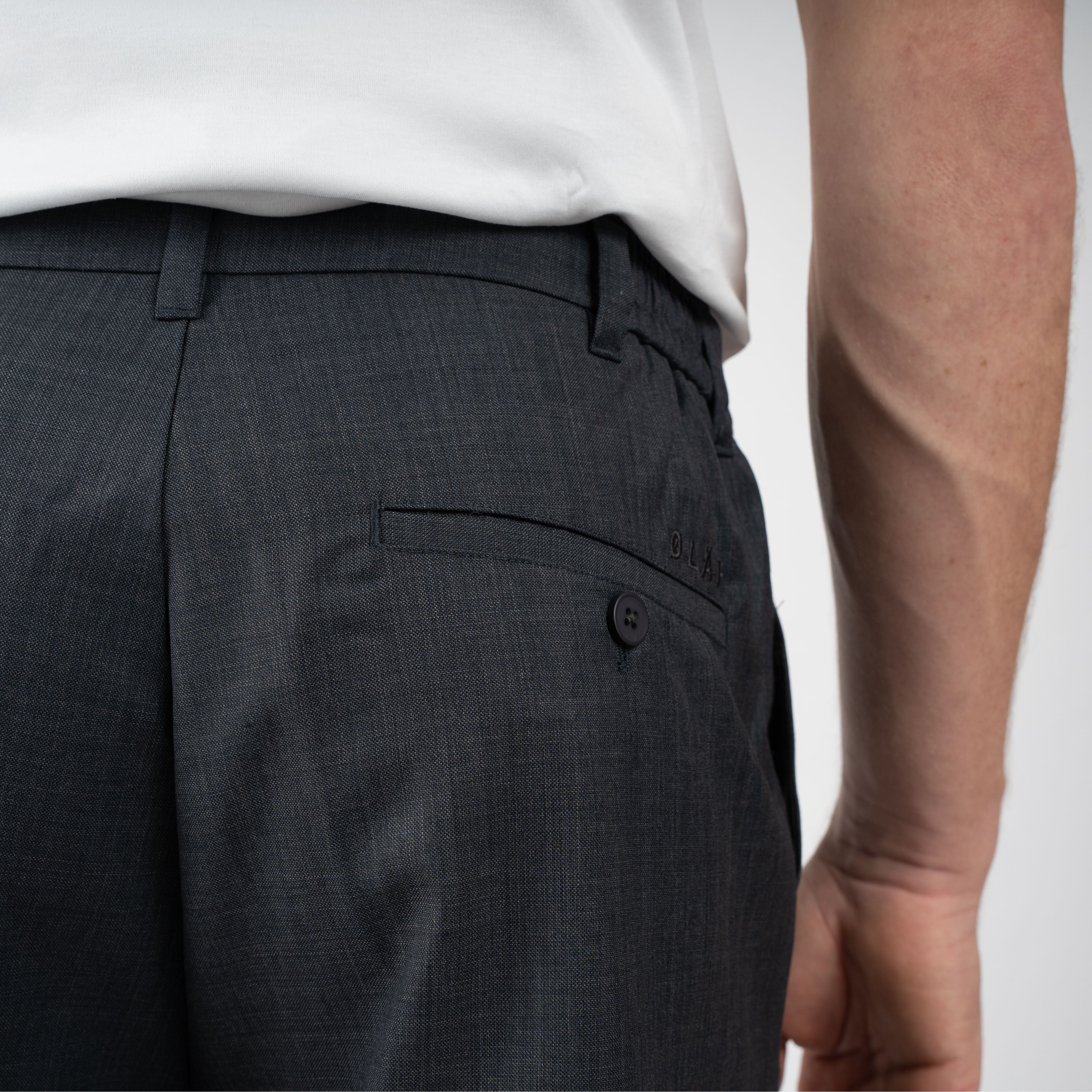 Olaf Pantalon Grijs | Regular Wool Blend Pleated