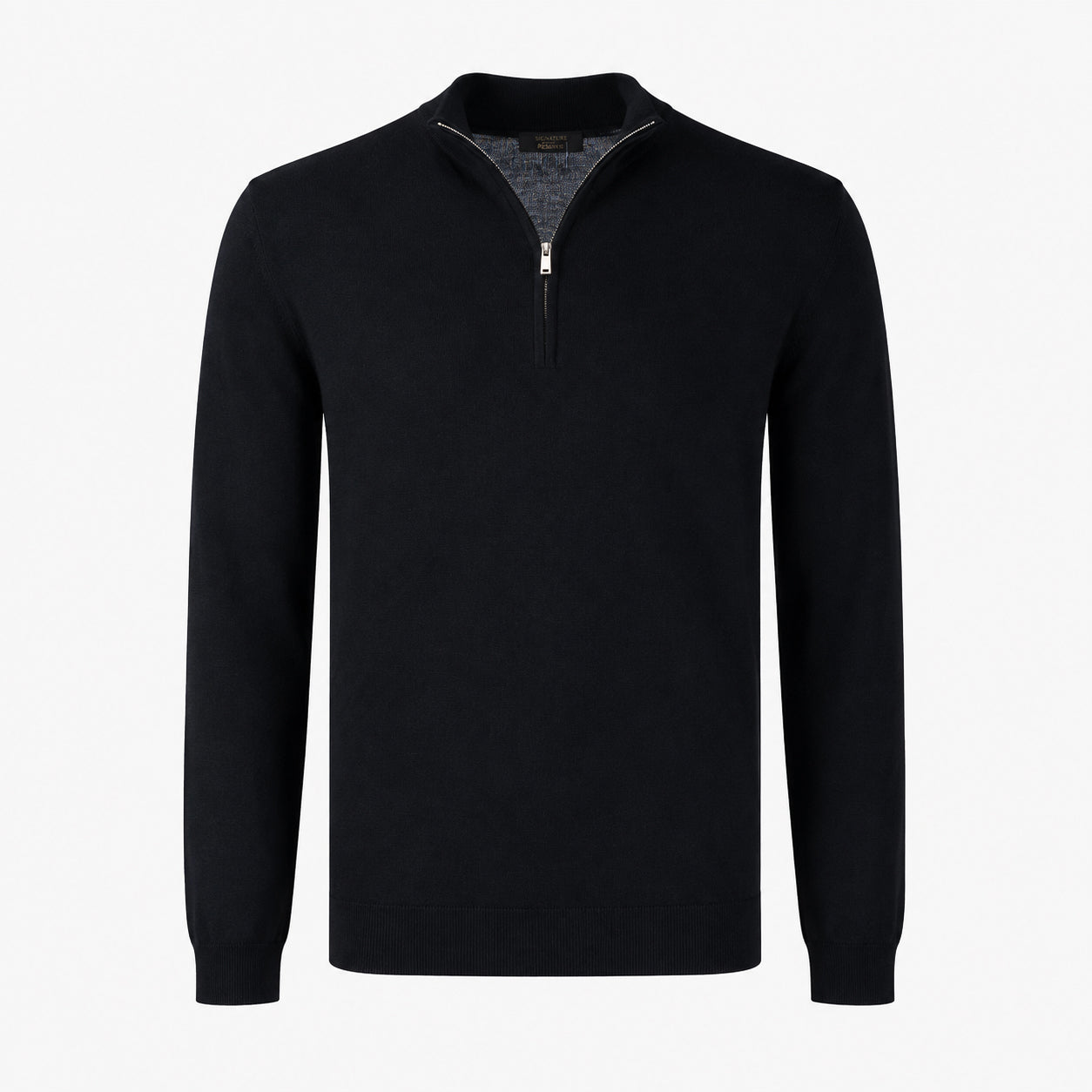 Slowear Gebreide Trui met Rits Zwart | Flexwool