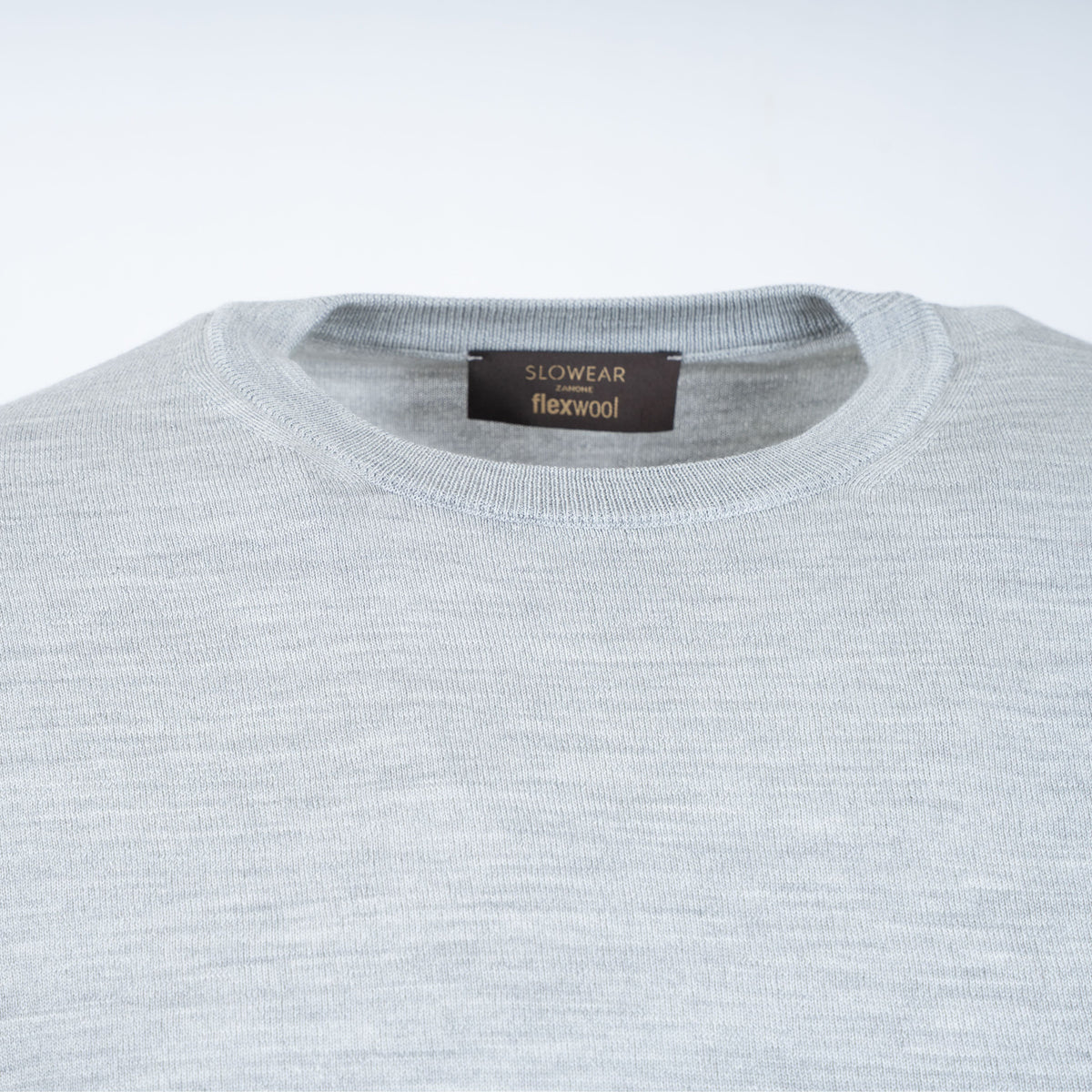 Slowear Gebreide Ronde Hals Trui Grijs | Flexwool