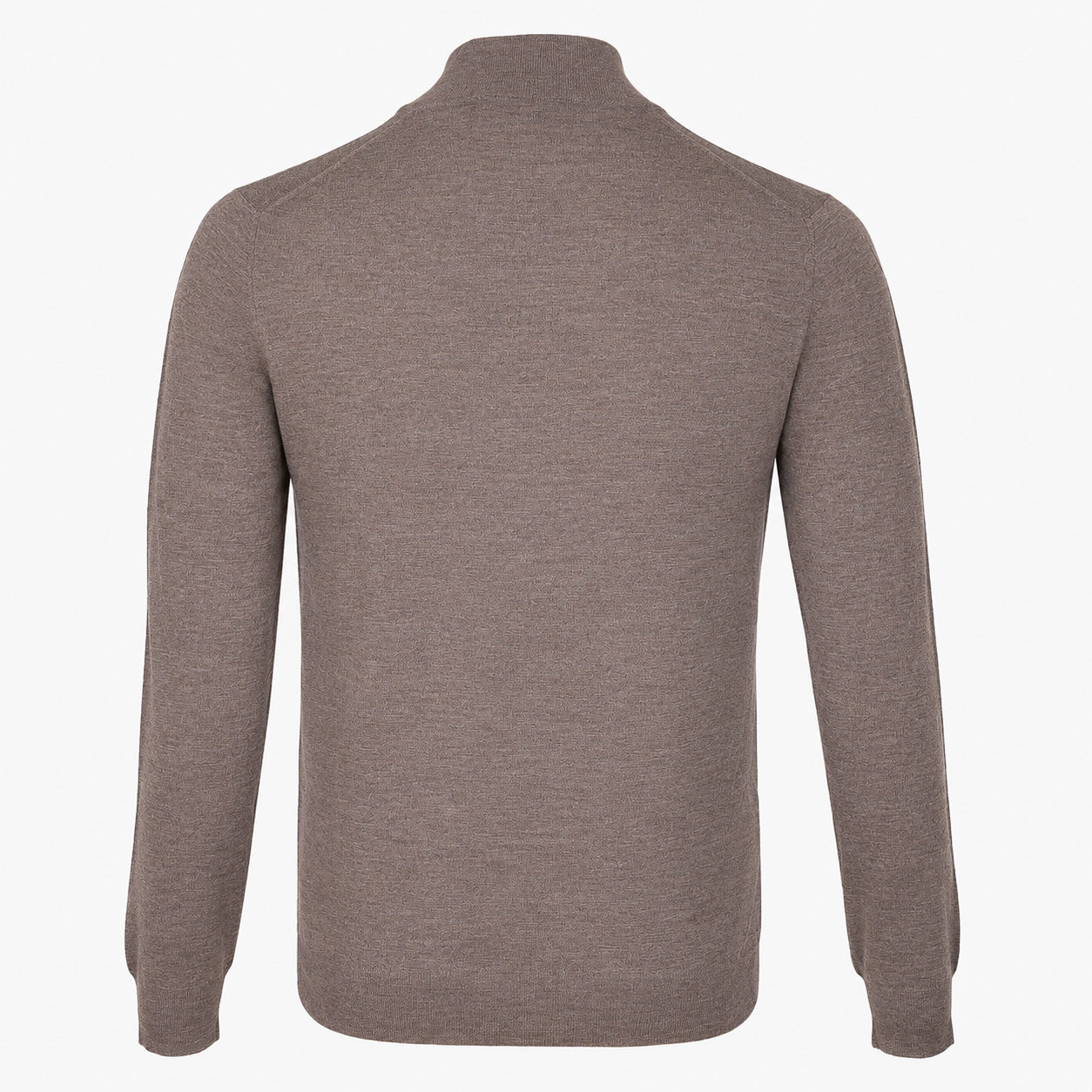Fedeli Gebreide Trui met Rits Taupe | Favonio Superfine Wool 140