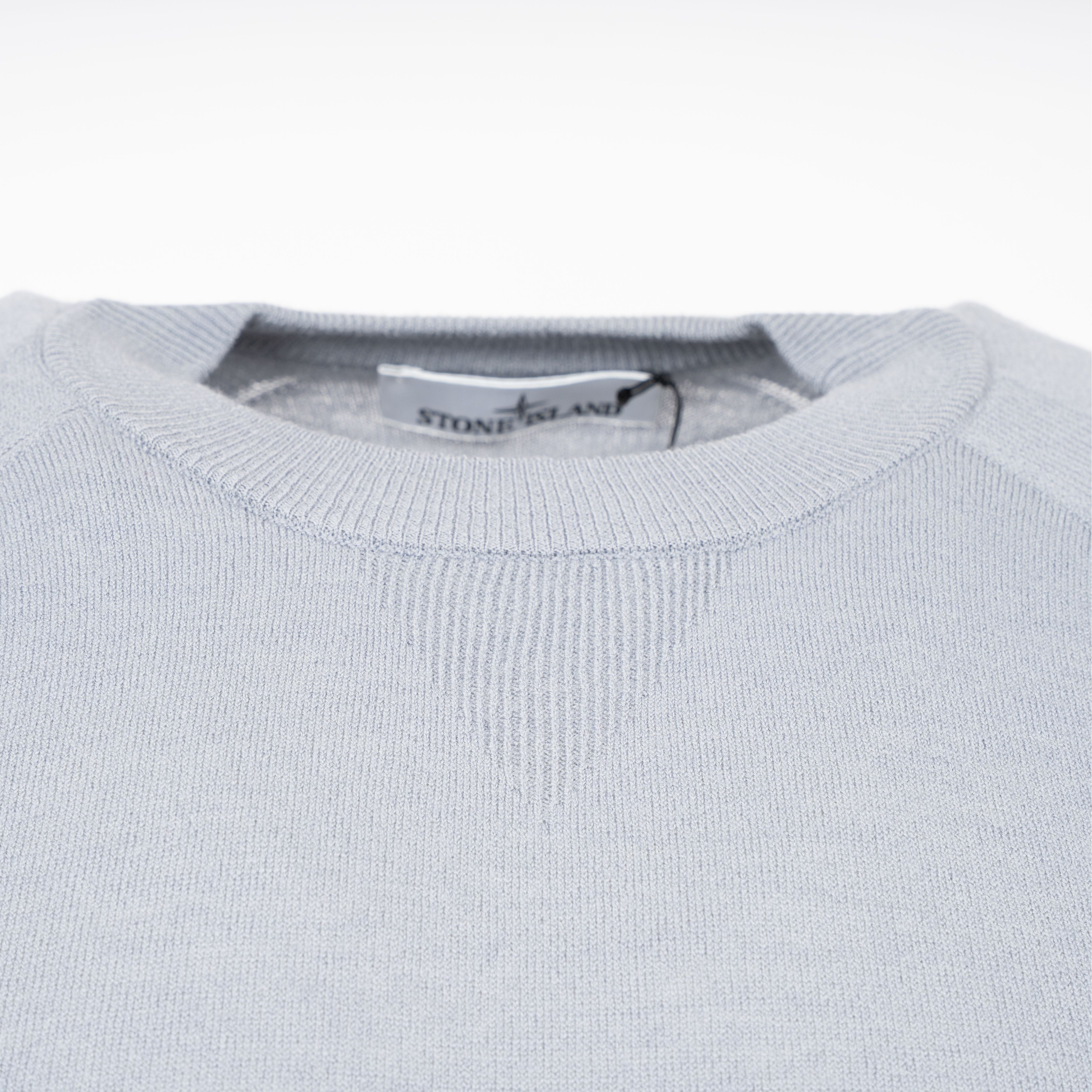 Stone Island Gebreide Trui Grijs/Blauw | Loose Fit Stretch RWS Wool