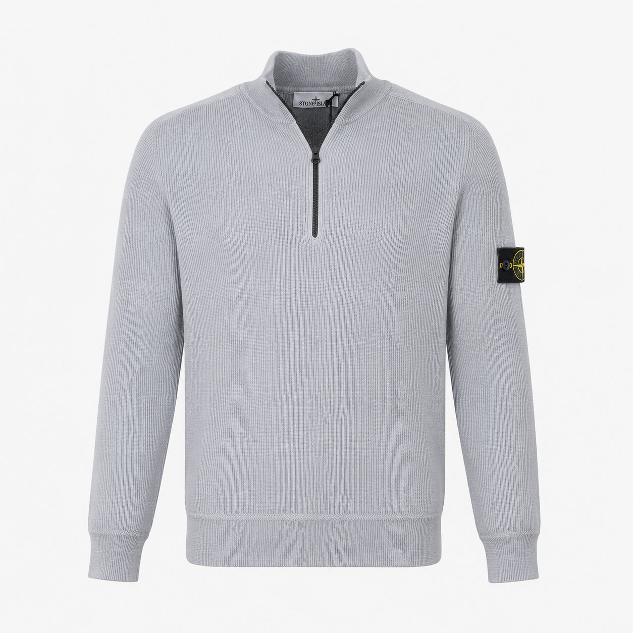 Stone Island Gebreide Trui met Rits Grijs | Soft Organic Cotton