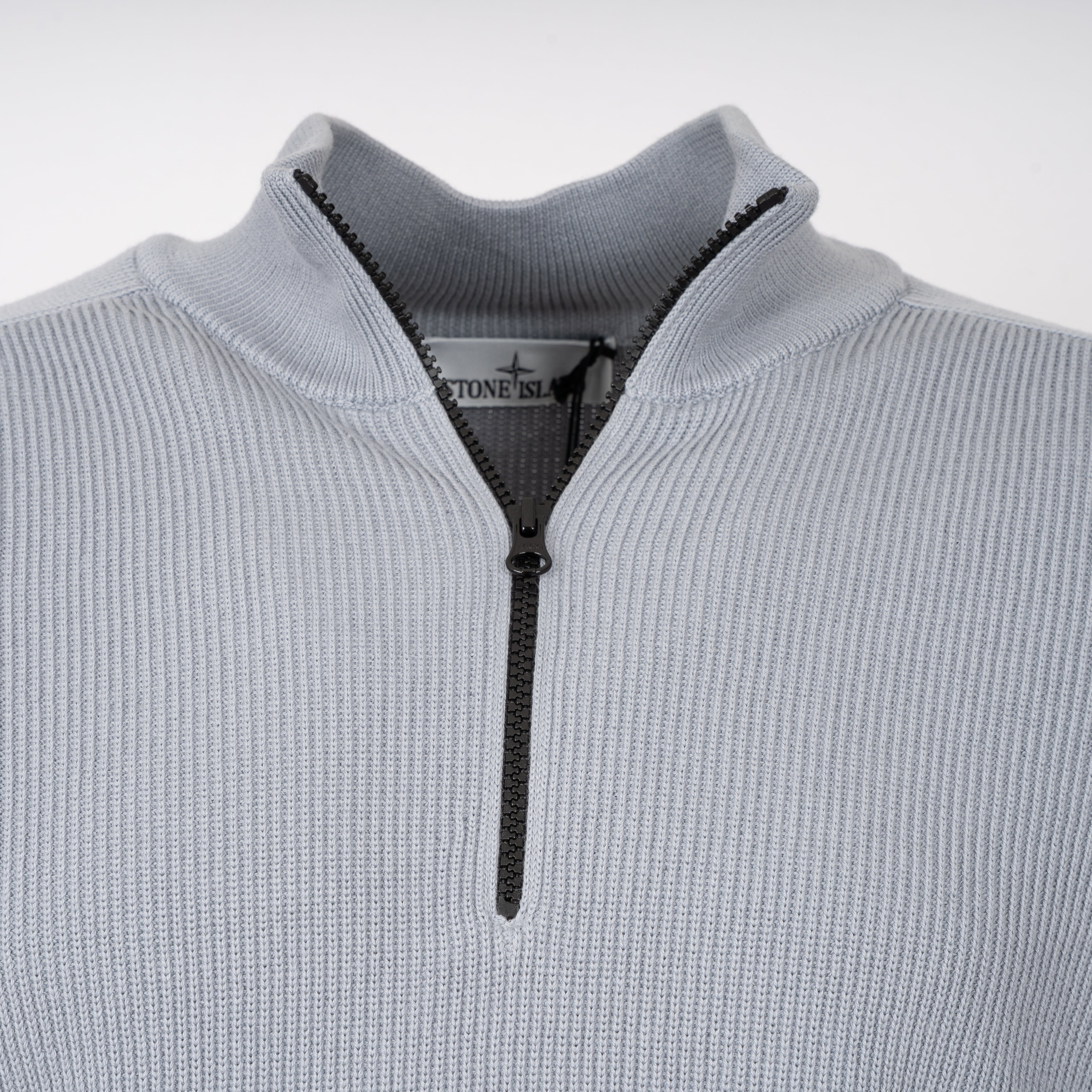 Stone Island Gebreide Trui met Rits Grijs | Soft Organic Cotton