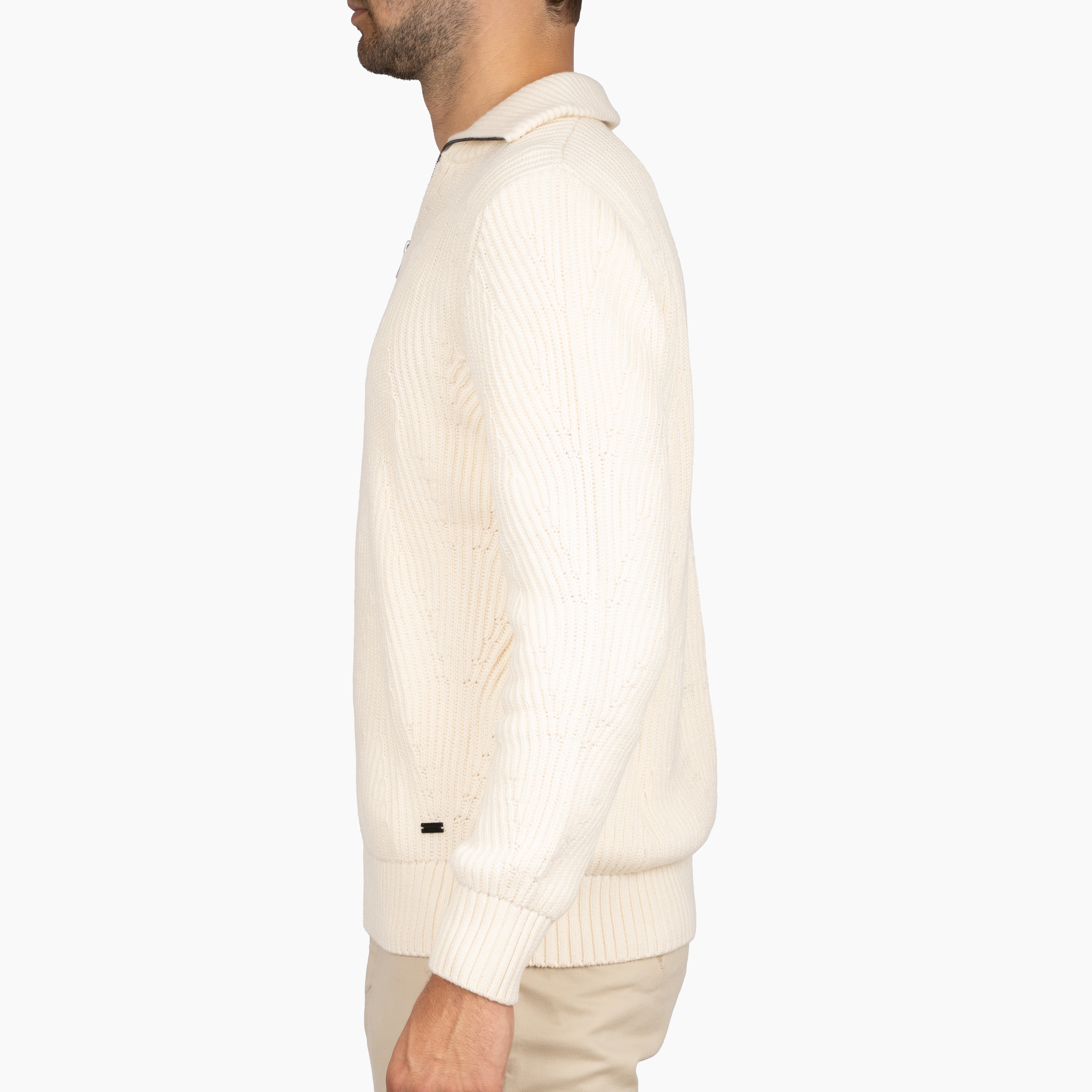 SEVEN DIALS Gebreide Trui met Rits Off-White | Quinn