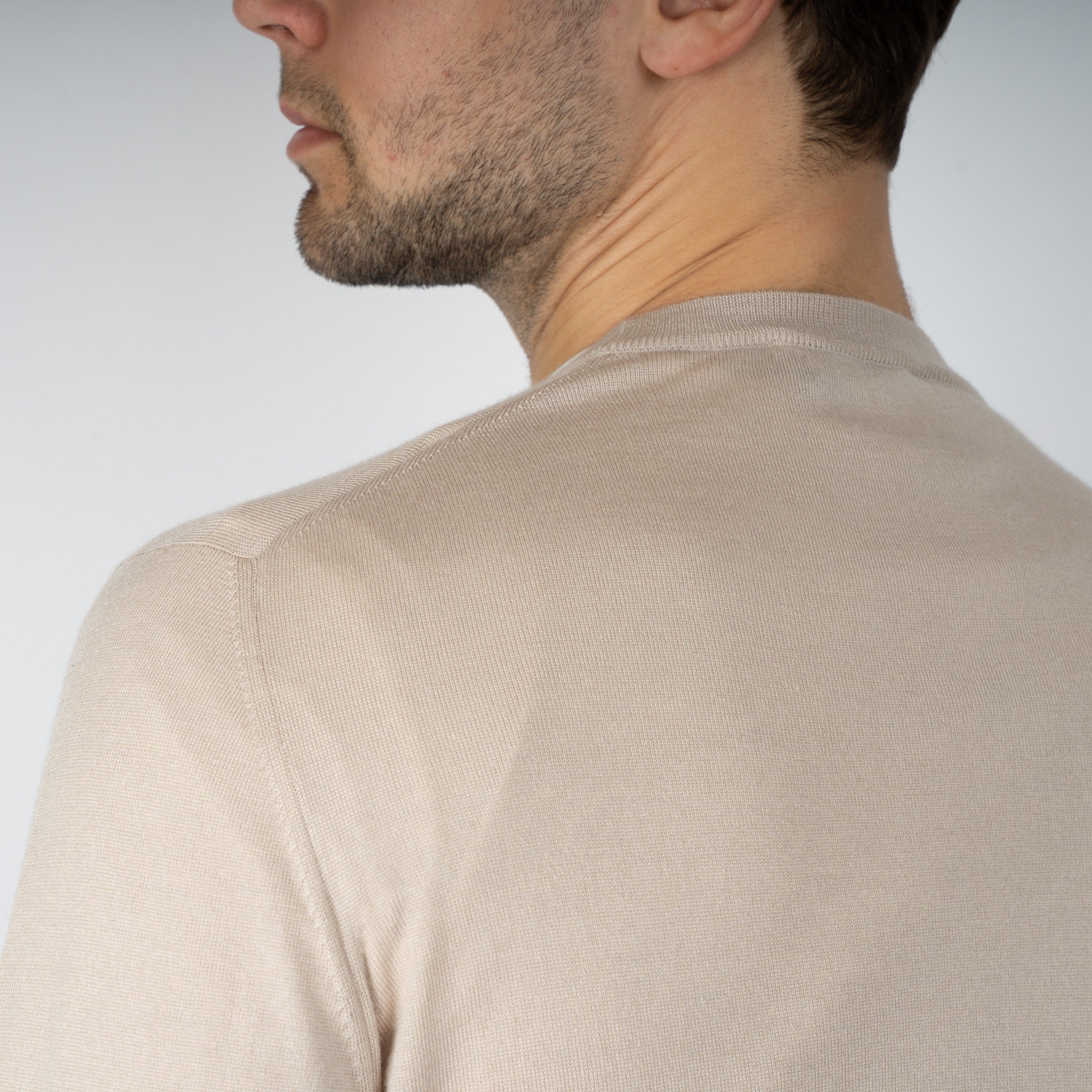 Gran Sasso Gebreide Trui Ronde Hals Beige | Cashmere-Lana-Seta