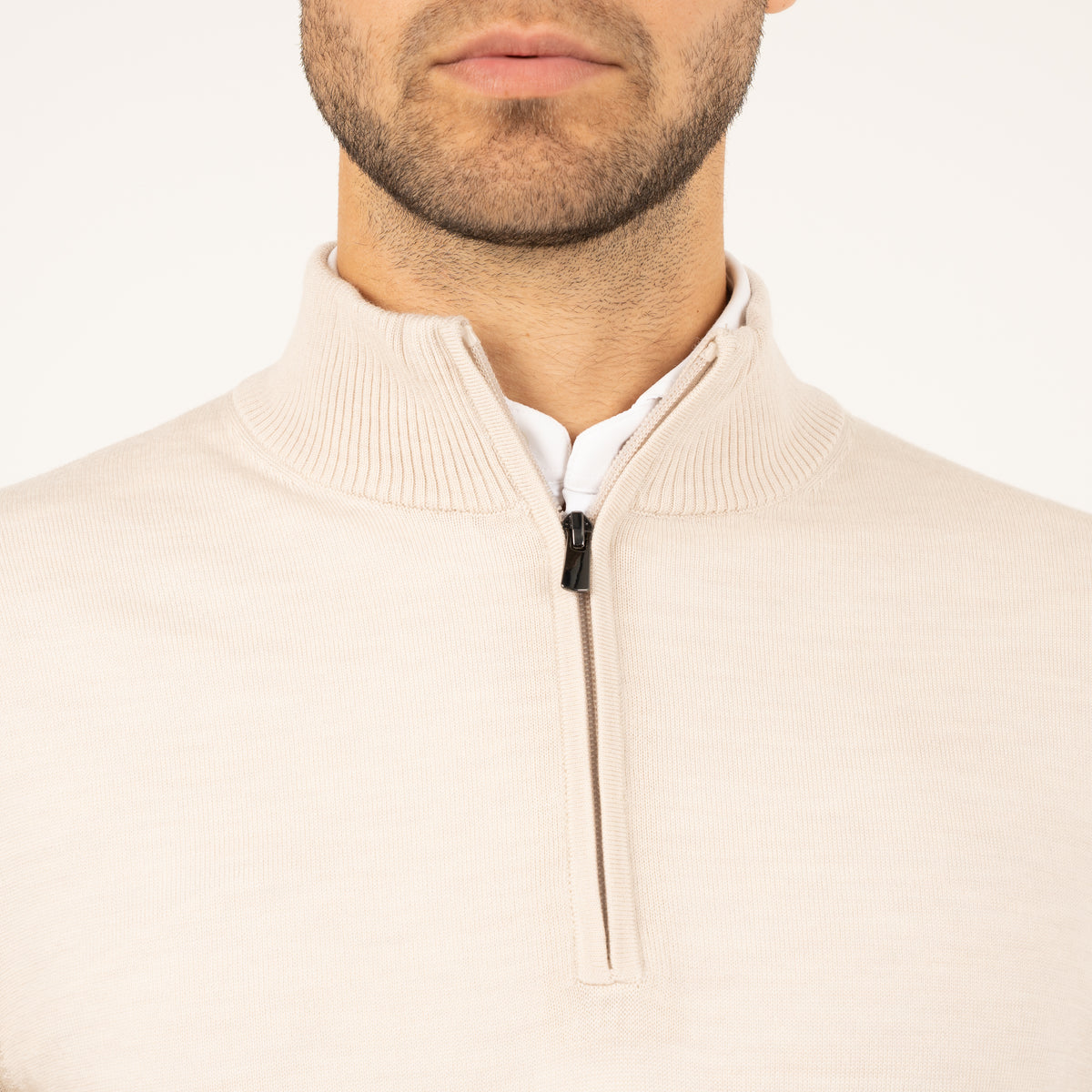 SEVEN DIALS Gebreide Trui met Rits Beige | Saul