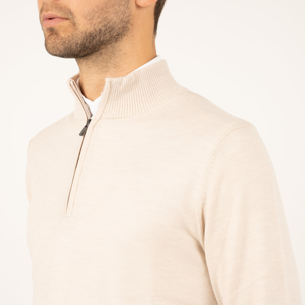 SEVEN DIALS Gebreide Trui met Rits Beige | Saul