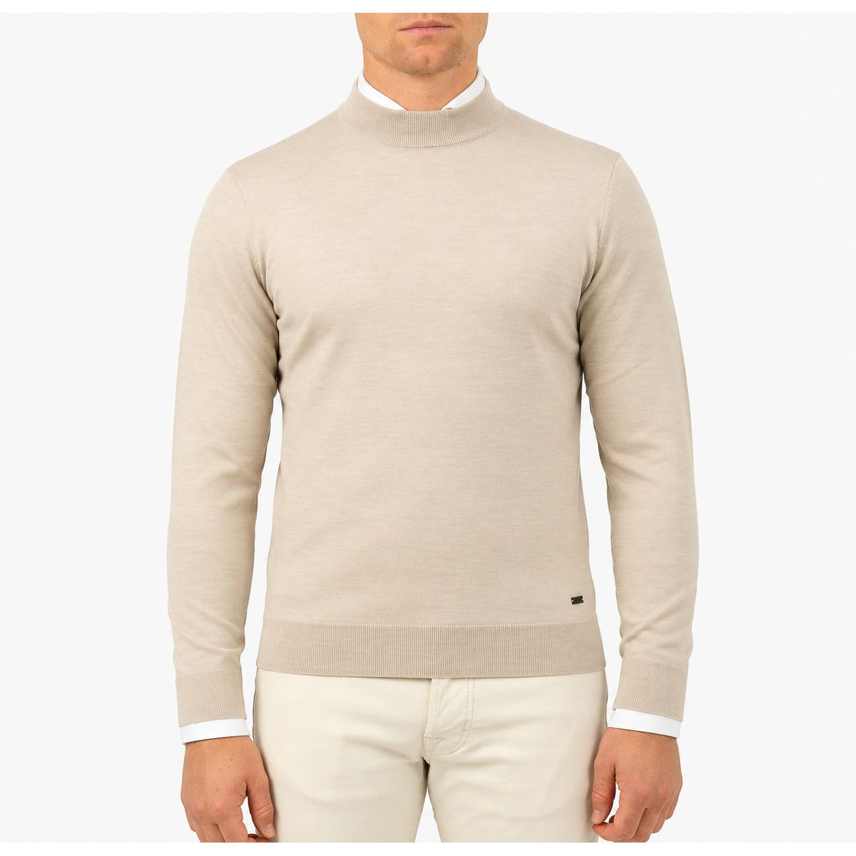 SEVEN DIALS Gebreide Turtleneck Trui Beige | Goy