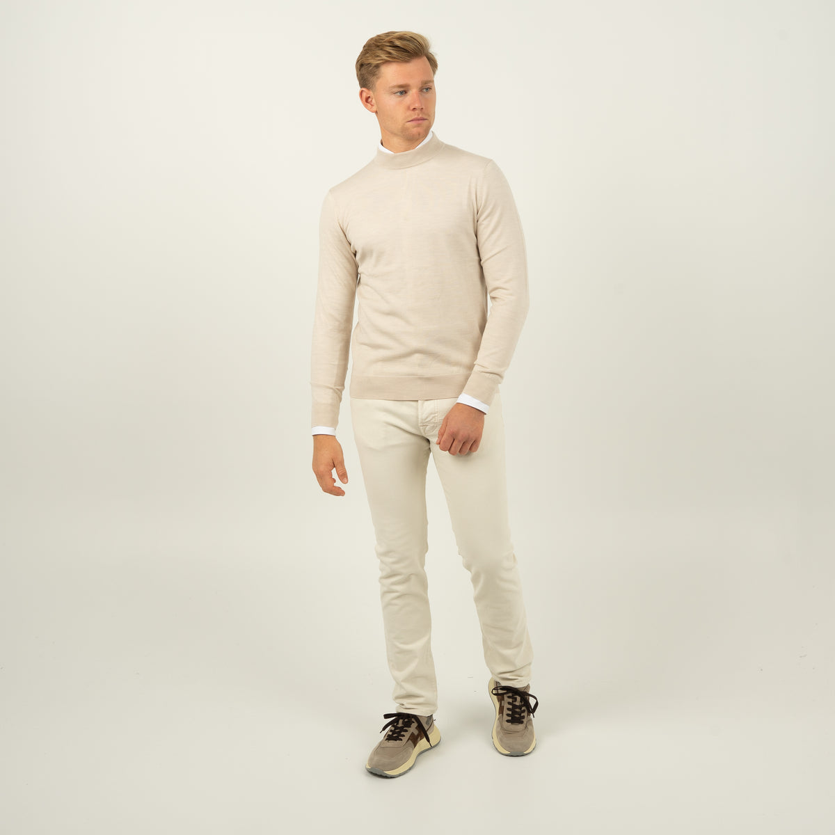 SEVEN DIALS Gebreide Turtleneck Trui Beige | Goy