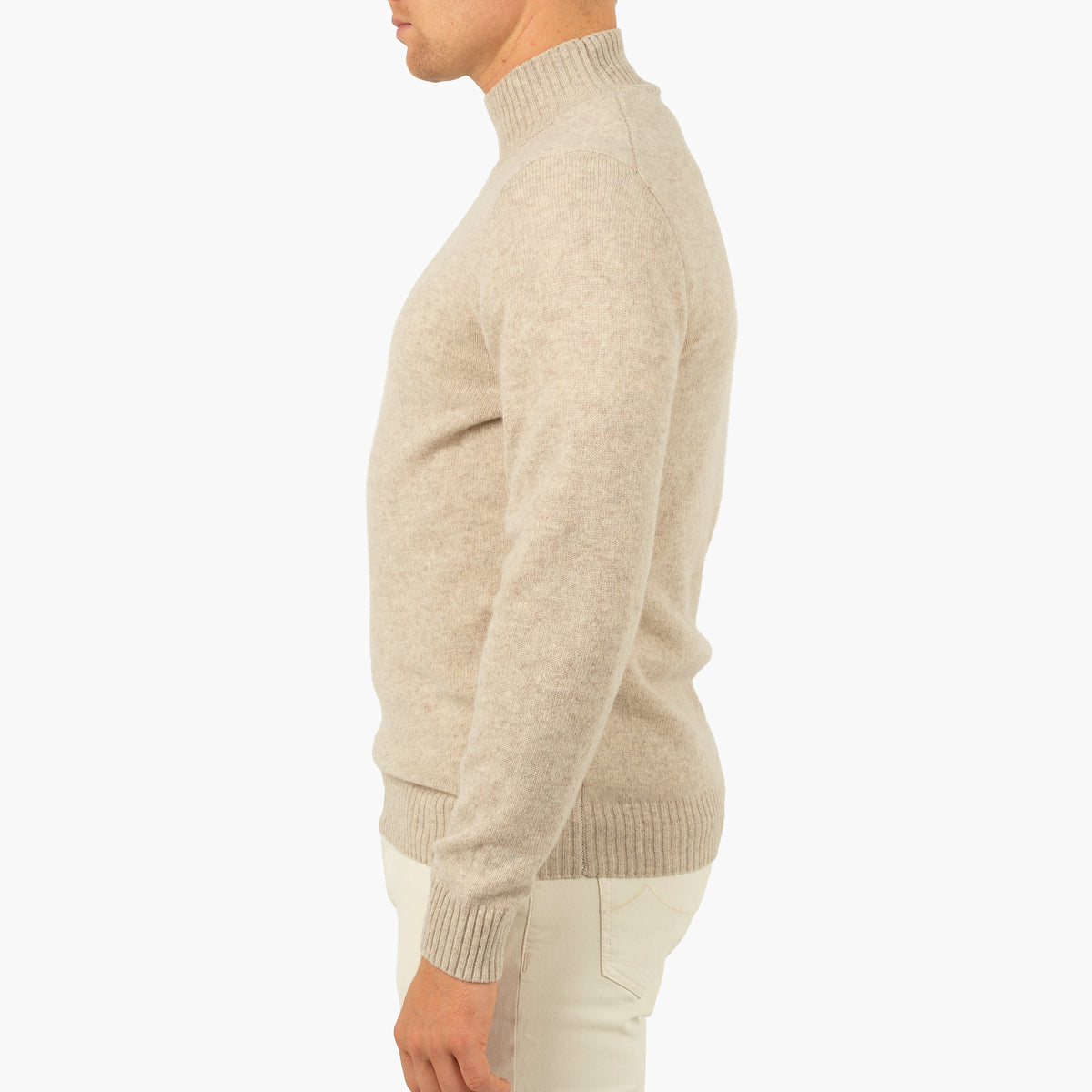 SEVEN DIALS Gebreide Turtleneck Trui Beige | Emsley
