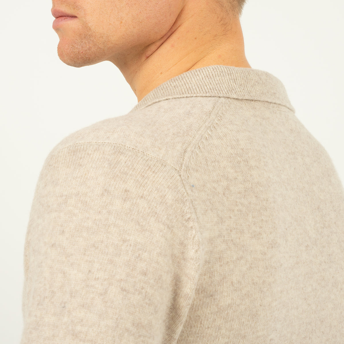 SEVEN DIALS Gebreide Trui Buttonless Polokraag Beige | Dakar
