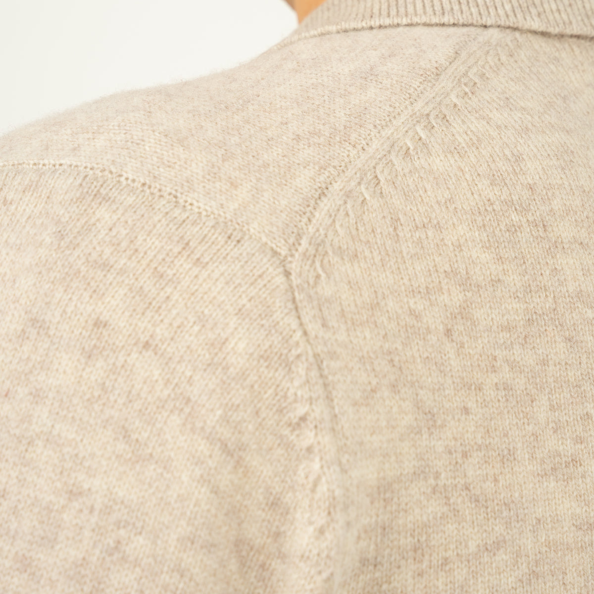 SEVEN DIALS Gebreide Trui Buttonless Polokraag Beige | Dakar
