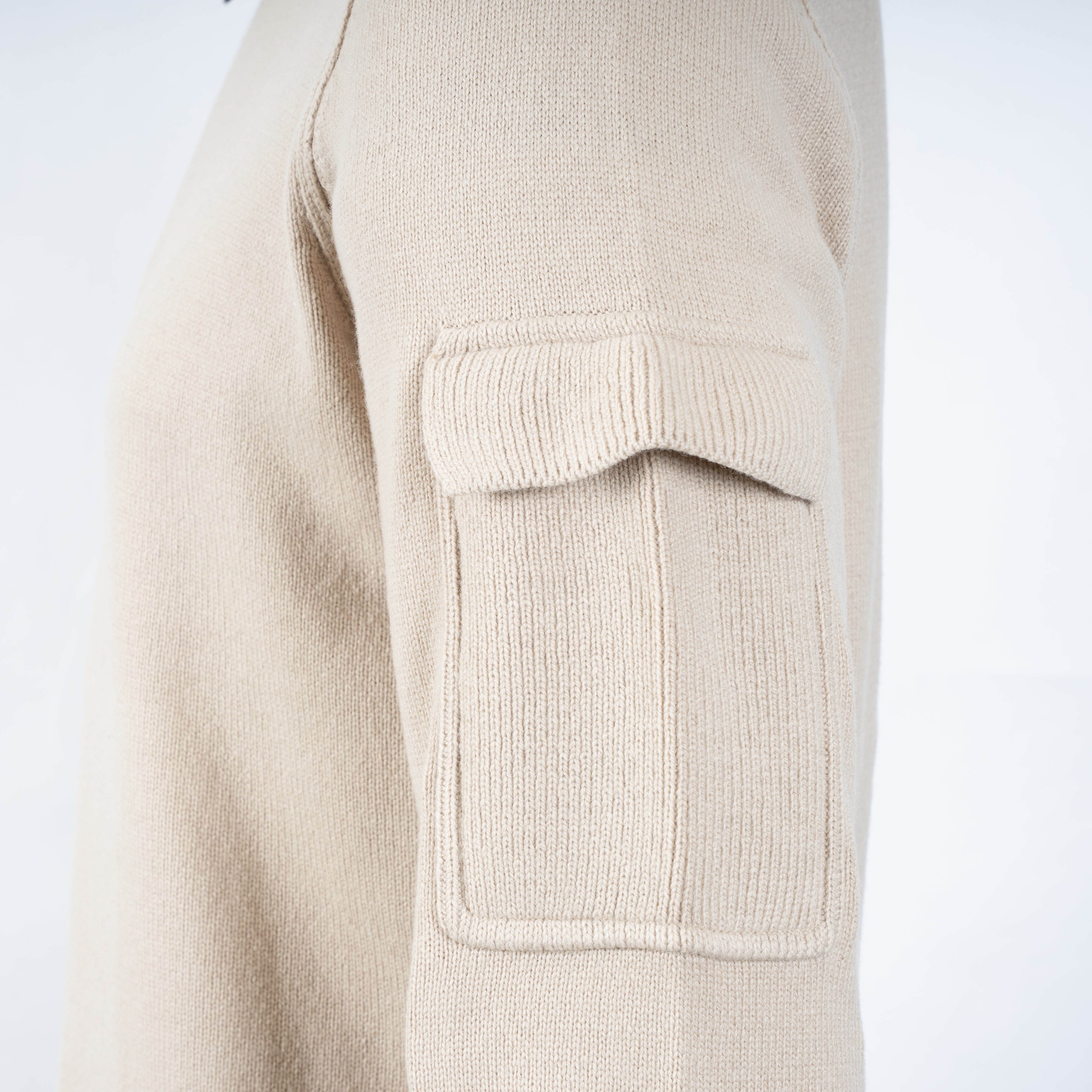 Genti Gebreide Trui met Rits Beige | RWS Wool
