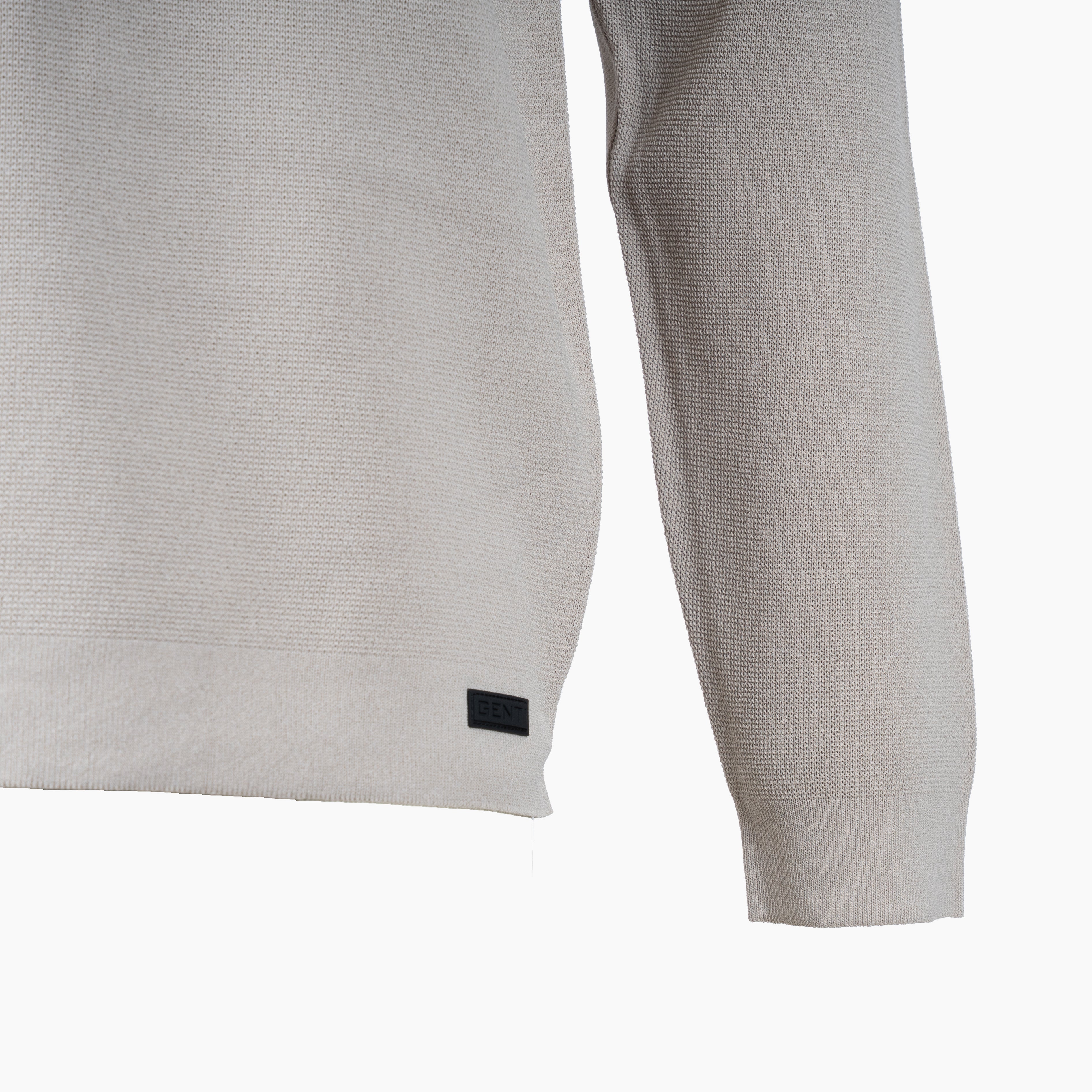 Genti Technische Trui met Rits Beige | Cool Dry