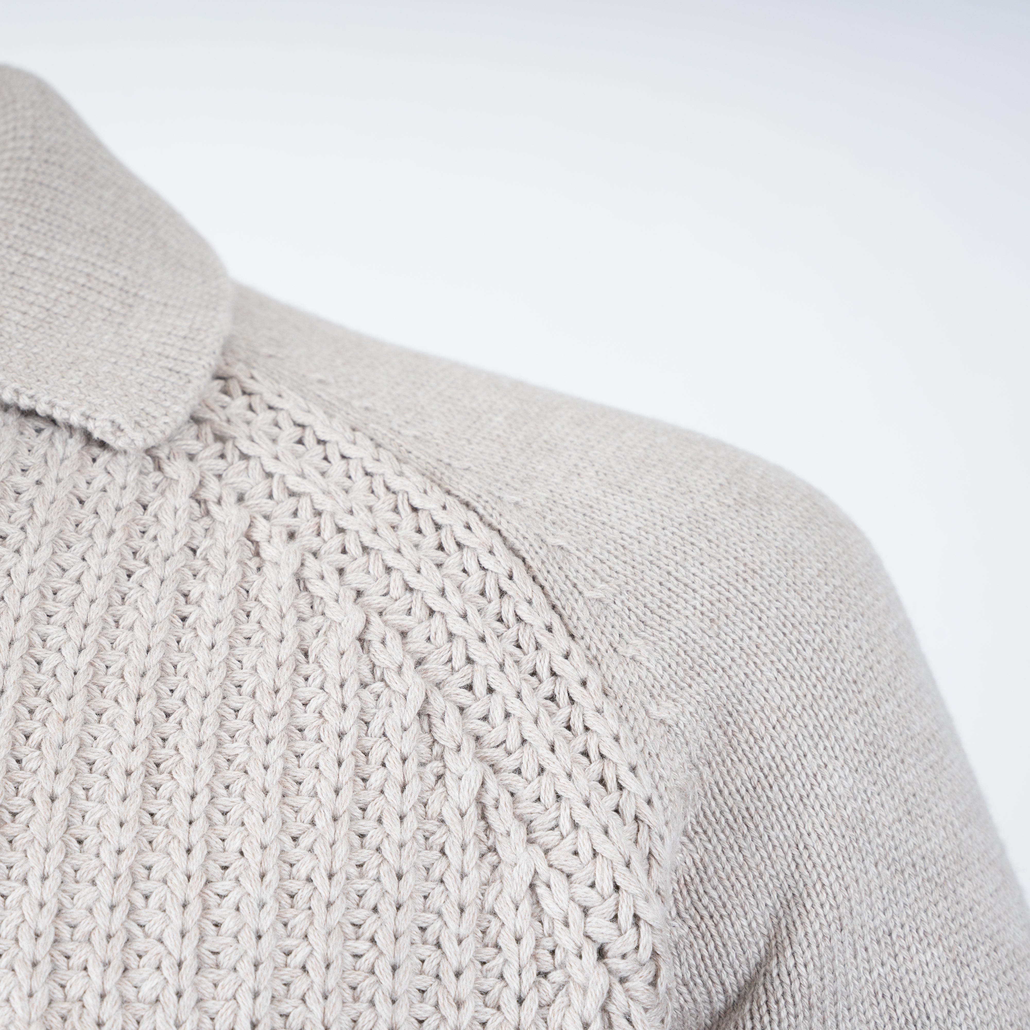 Genti Gebreide Trui met Rits Beige | Cotton