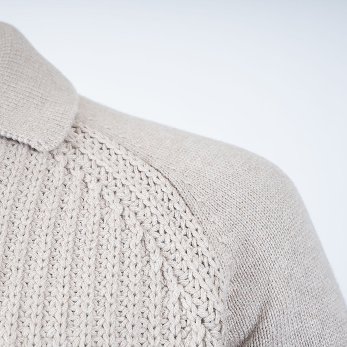Genti Gebreide Trui met Rits Beige | Cotton