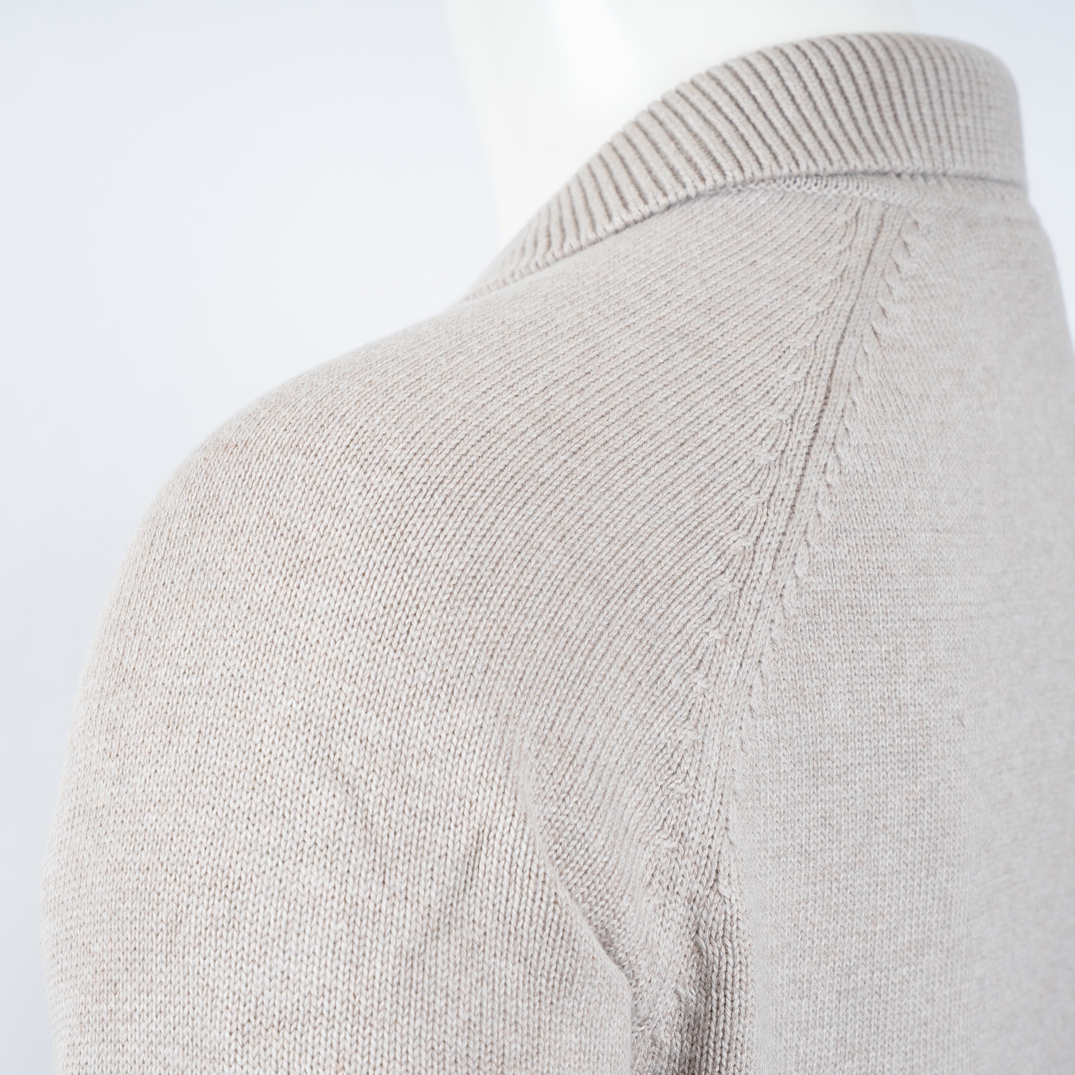 Genti Gebreide Trui met Rits Beige | Cotton