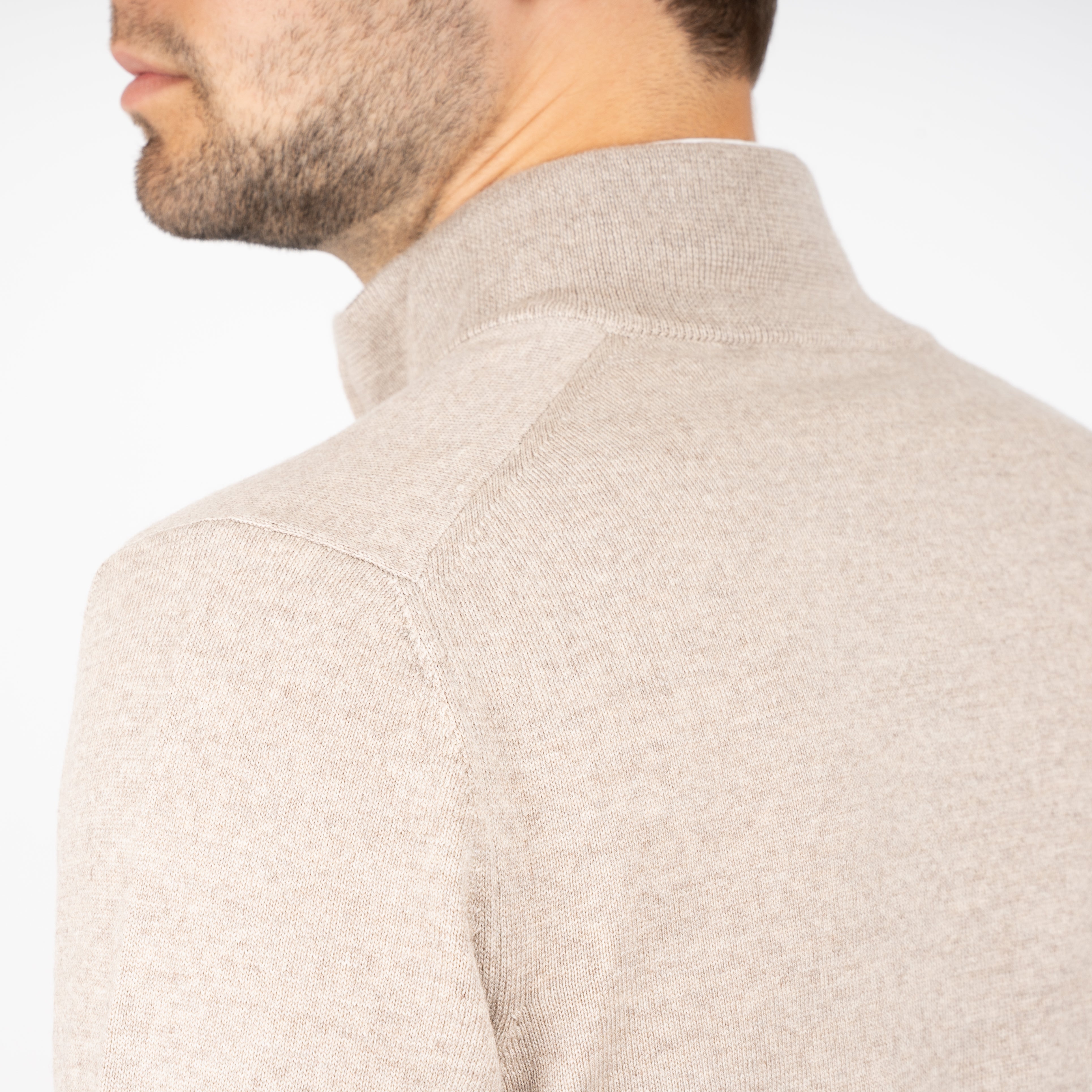 Gran Sasso Gebreide Trui met Rits Beige | Extrafine Merino