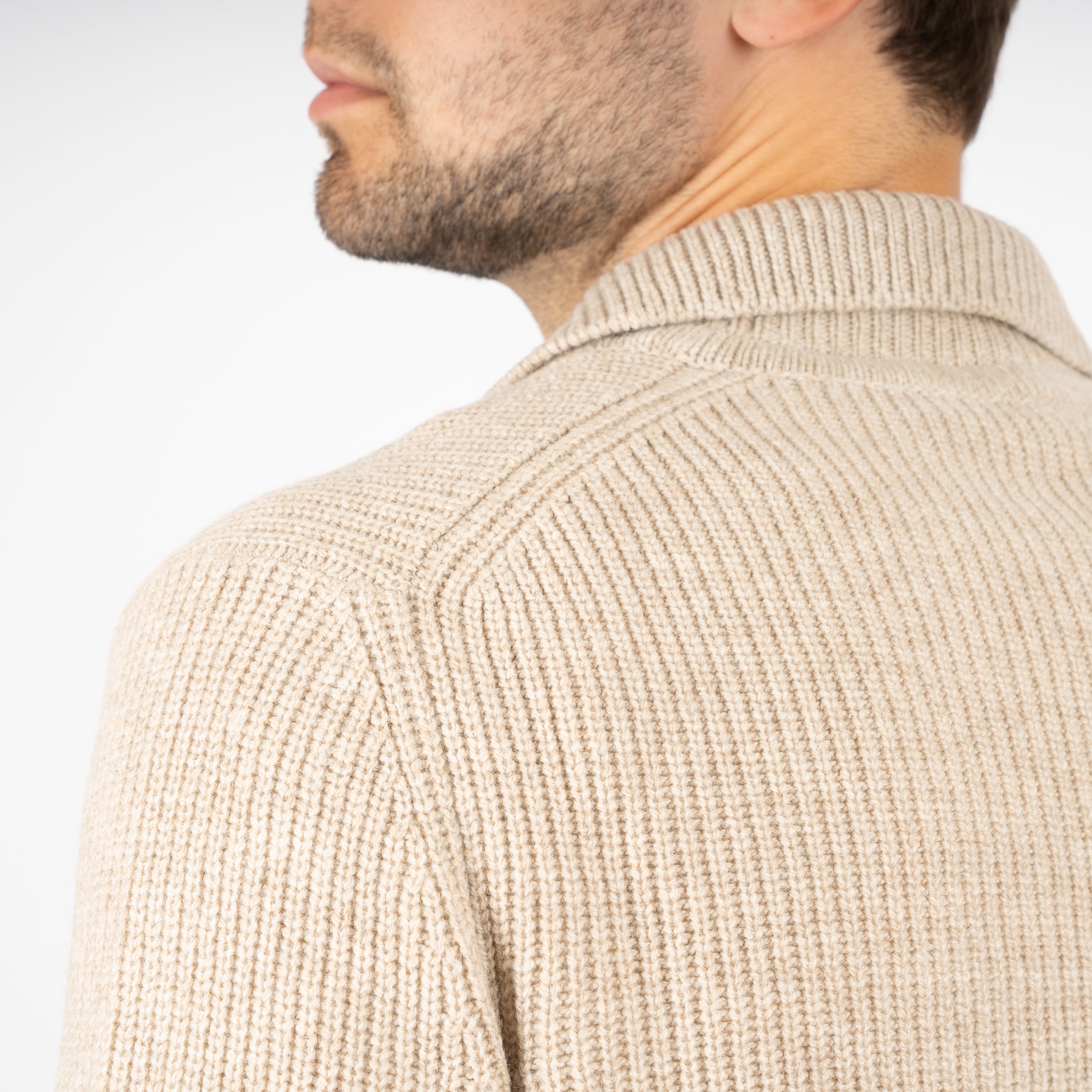 Gran Sasso Gebreide Buttonless Polotrui Beige | Super Geelong