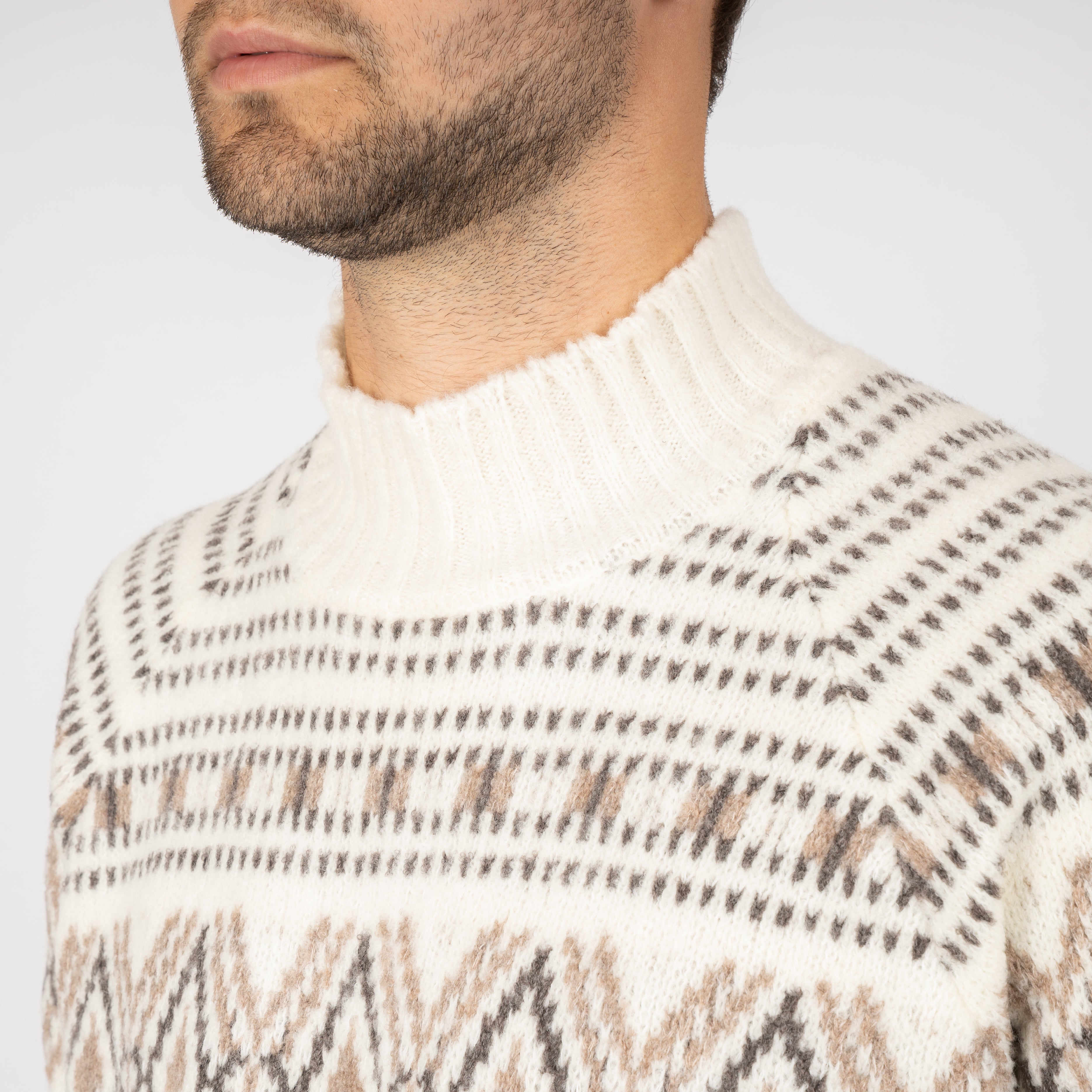 Gran Sasso Gebreide Turtleneck Trui Crème