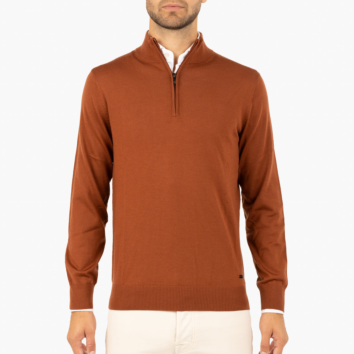 SEVEN DIALS Gebreide Trui met Rits Camel | Saul