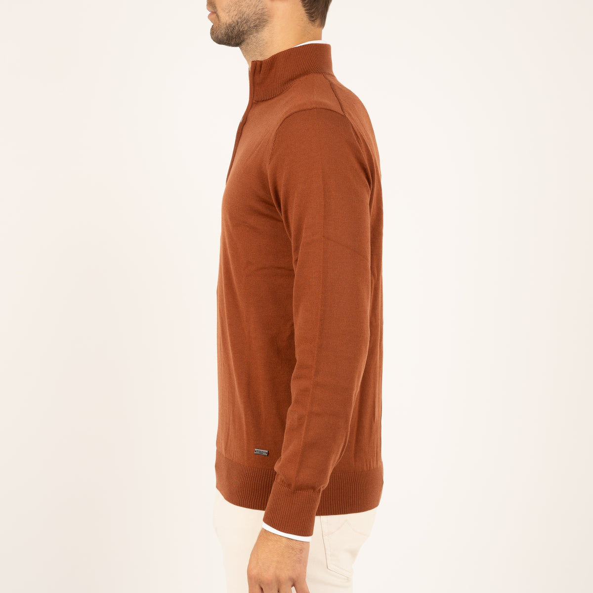 SEVEN DIALS Gebreide Trui met Rits Camel | Saul