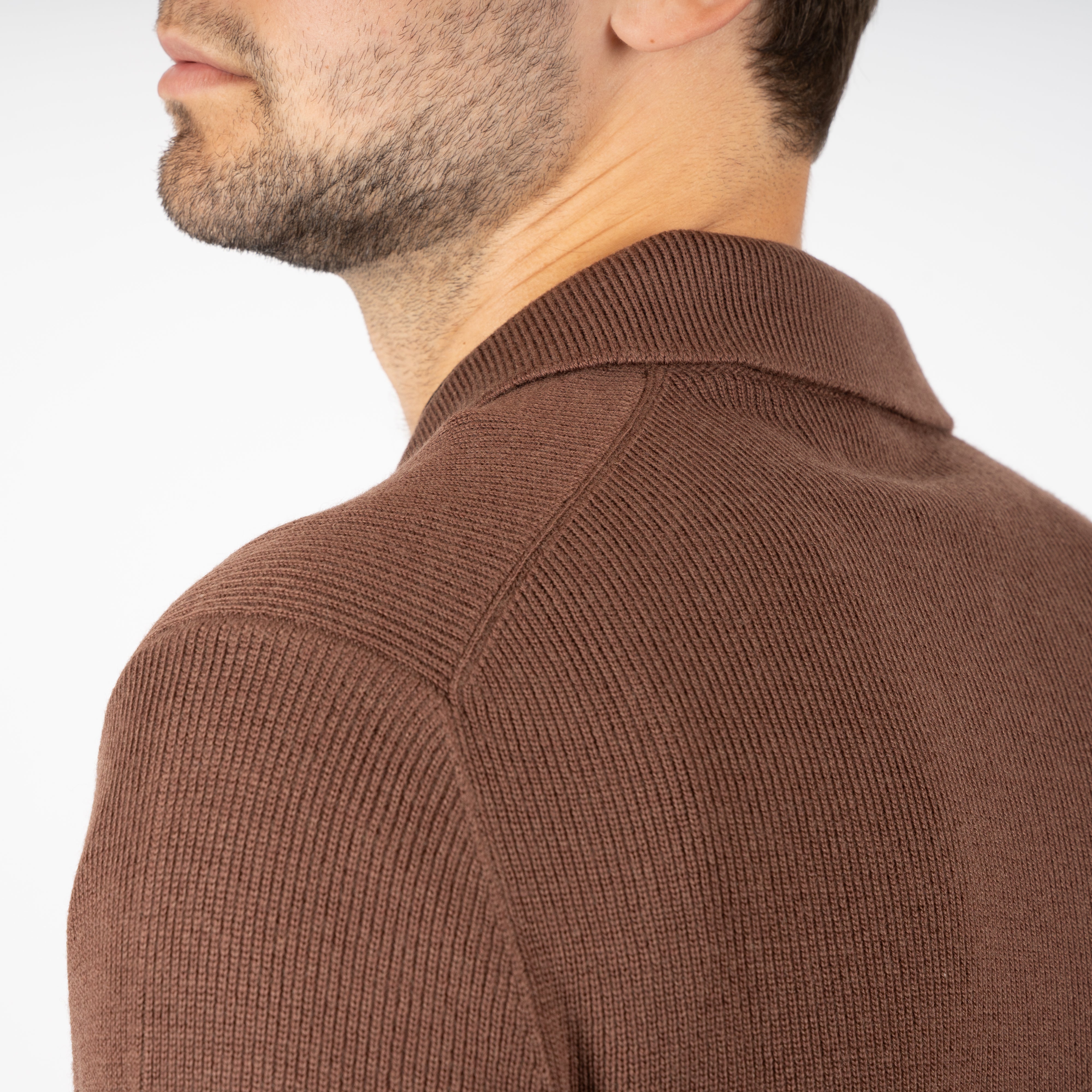 Gran Sasso Gebreide Buttonless Polotrui Camel | Extrafine Merino