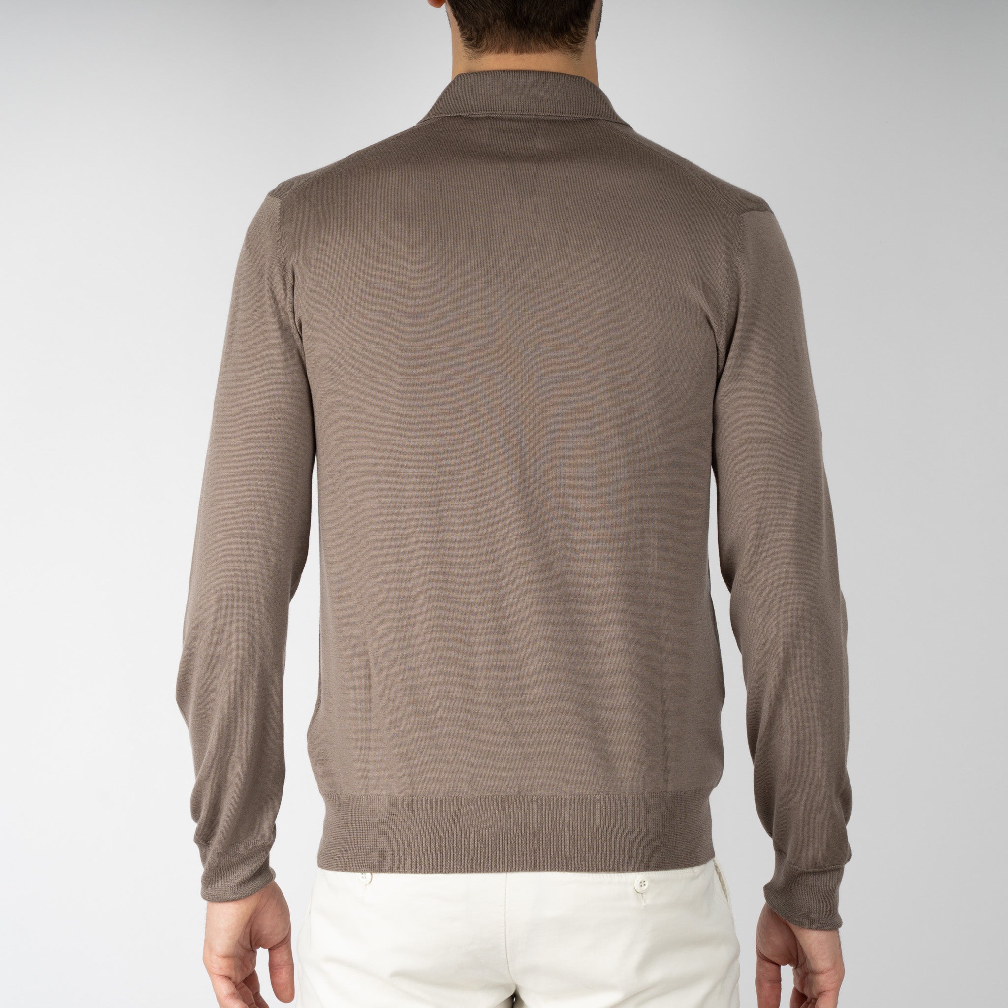 Gran Sasso Gebreide Trui Buttonless Polokraag Taupe | Athleisure