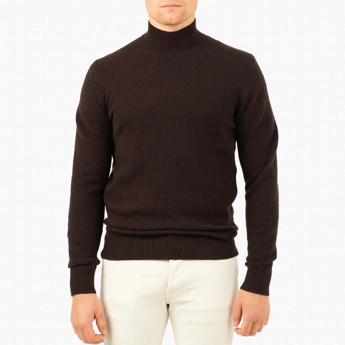 SEVEN DIALS Gebreide Turtleneck Trui Bruin | Emsley