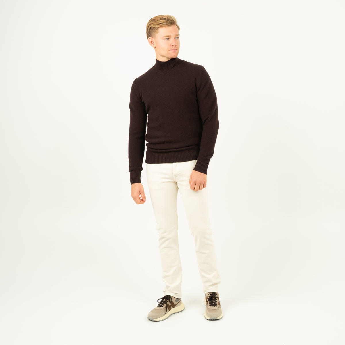 SEVEN DIALS Gebreide Turtleneck Trui Bruin | Emsley