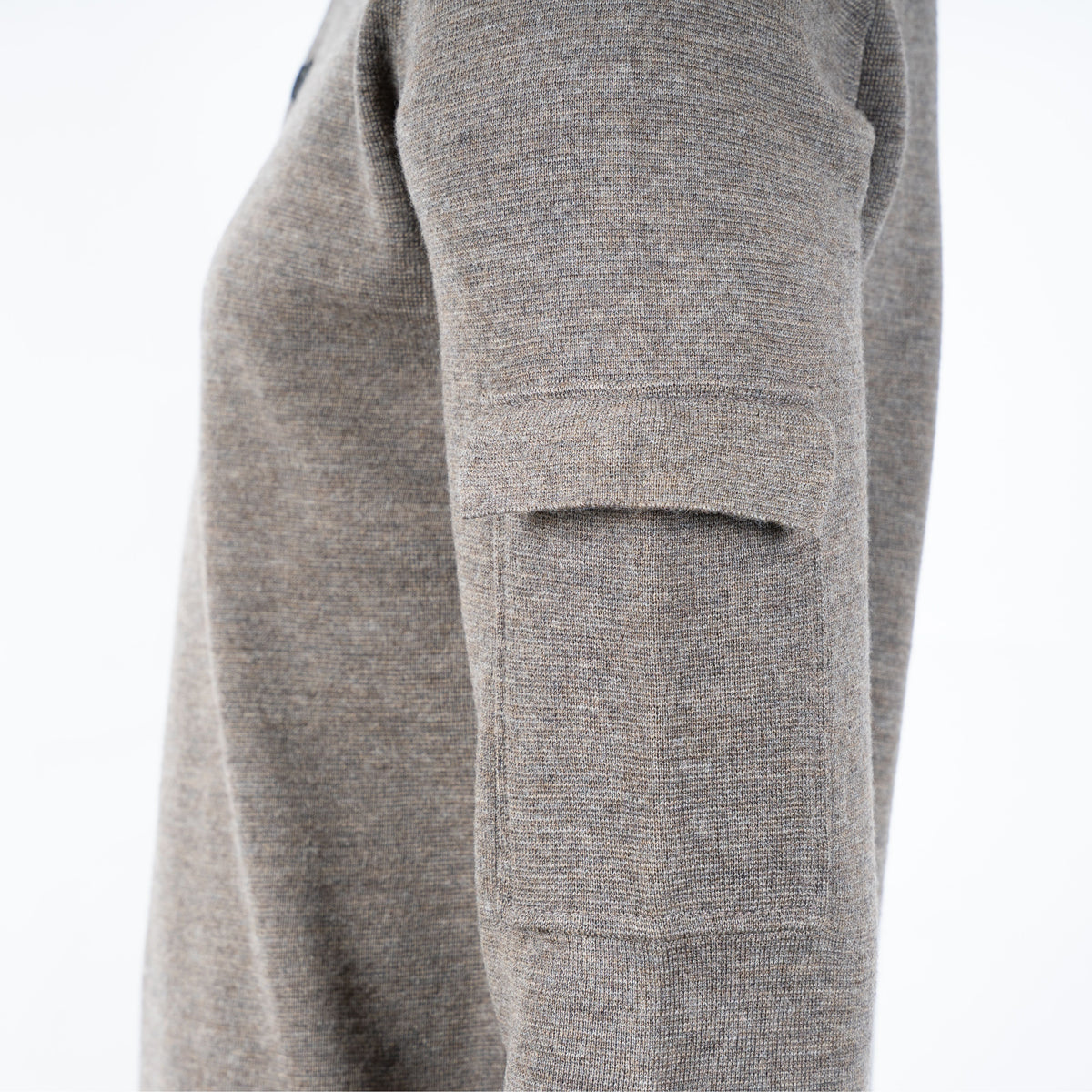 Genti Gebreide Trui met Knopenlijst Beige | Wool