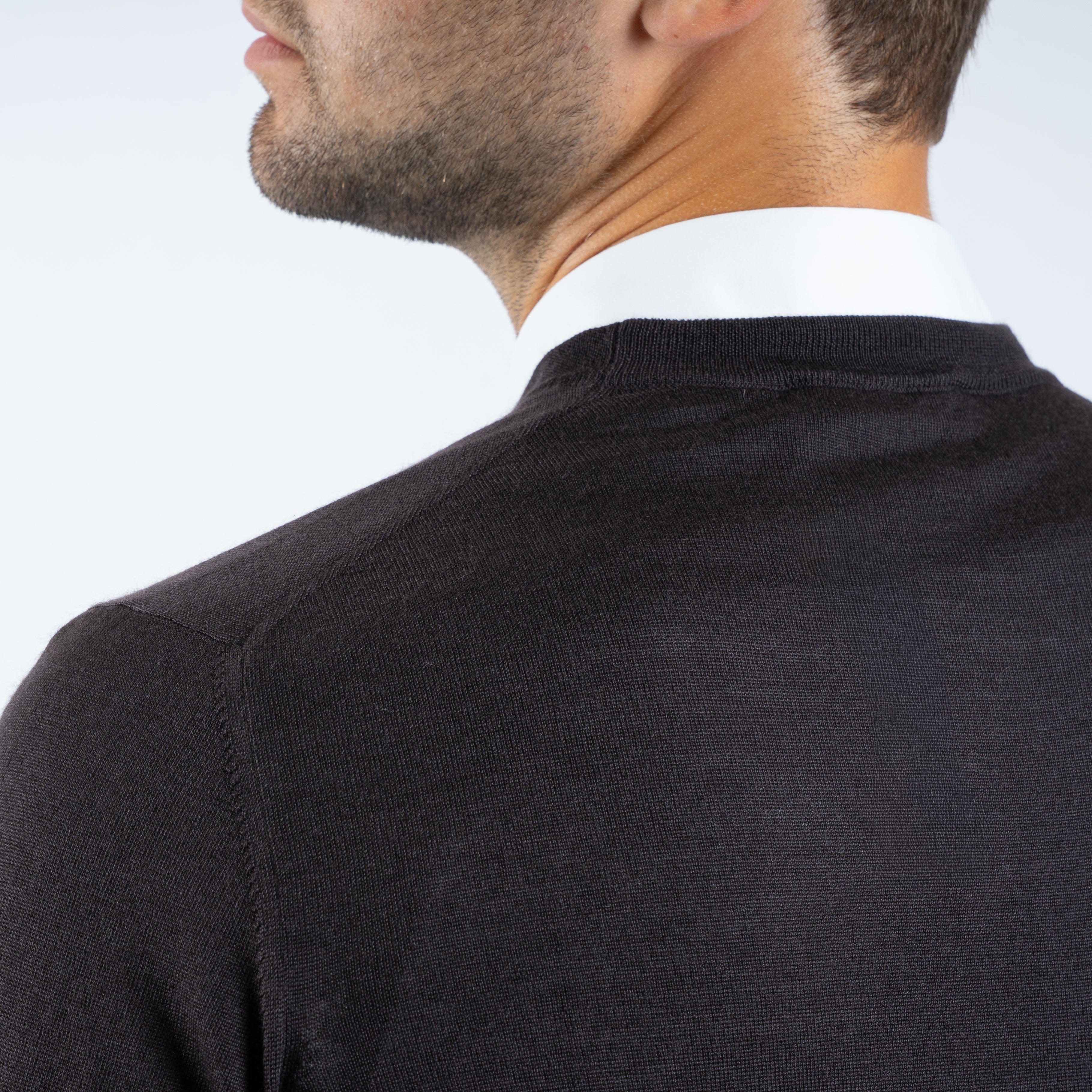 Gran Sasso Gebreide Trui Ronde Hals Bruin | Cashmere-Lana-Seta